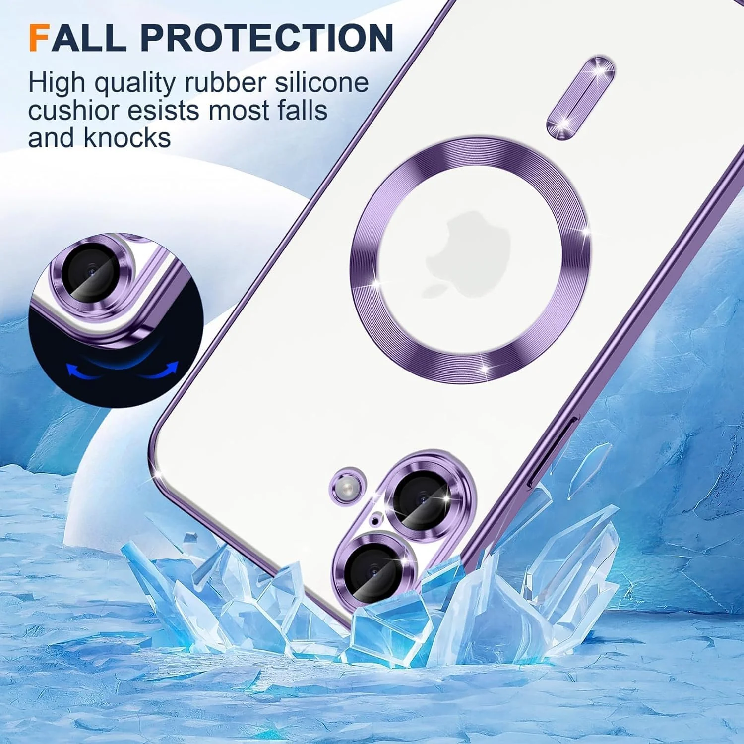 DL3 Mobilak Plated-Edge Protective Case for iPhone 17, Compatible with MagSafe accessories, Supports wireless charging, Camera protection - Purple