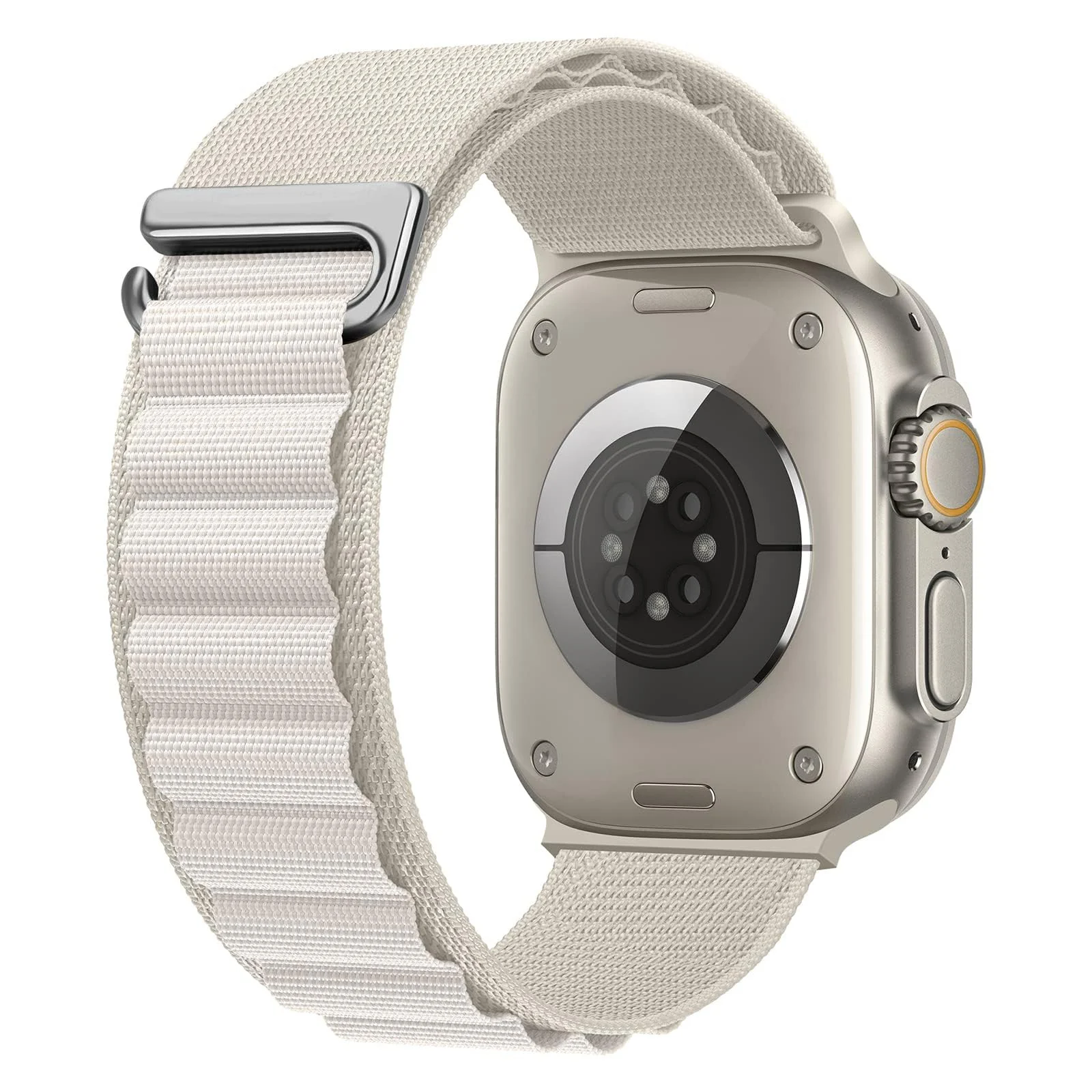 Apple Watch Ultra 49MM 45MM 44MM 42MM — DL3 MOBILAK Alpine Loop Nylon Band Compatible with Apple Watch Ultra Band 49mm 45mm 44mm 42mm, Adjustable with Metal C-Hook Strap for iWatch Ultra 2, Series SE/9/8/7/6/5/4/3/2/1 (White), unisex-adult