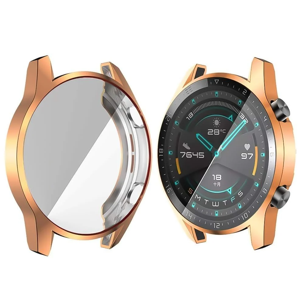 DL3 Mobilak Case Compatible with Honor Magic 2 46MM Case All-Around Screen Protector Watch Soft TPU Shockproof Cover Slim Guard Thin Bumper Shell Protector - Rose Gold