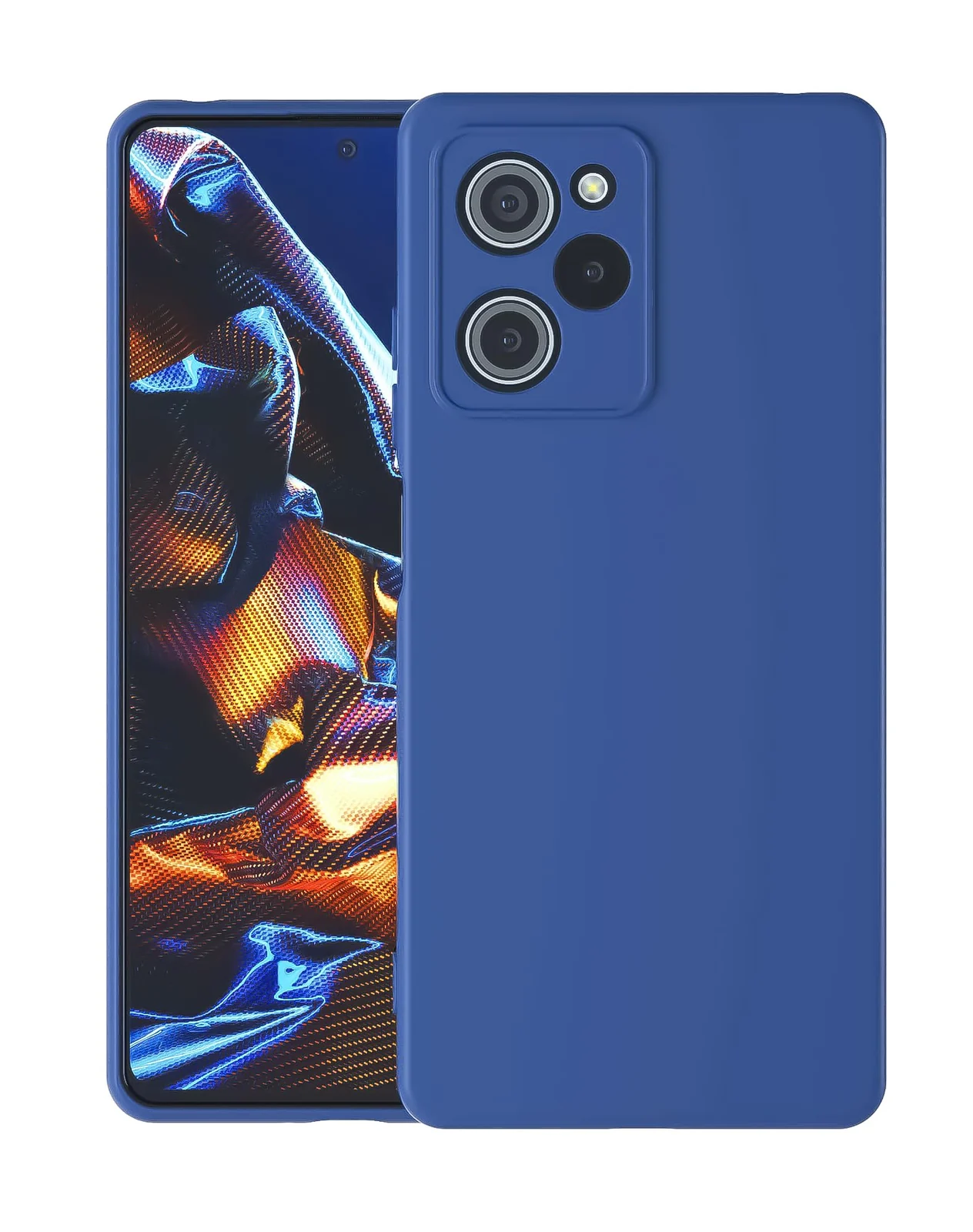 DL3 Mobilak Soft Silicone Protective Case for POCO X5 Pro 5G with Microfiber Lining and Shockproof Design - Royal Blue