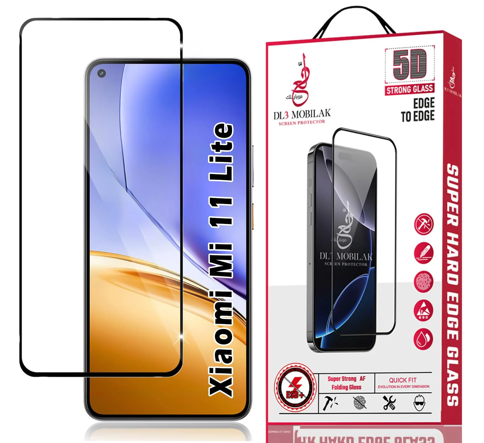 DL3 Mobilak for Xiaomi Mi 11 Lite 4G/5G/NE Tempered Glass Screen Protector, 9H Hardness Anti-Scratch Tempered Glass flim, Case Friendly, Anti-Scratch - Clear