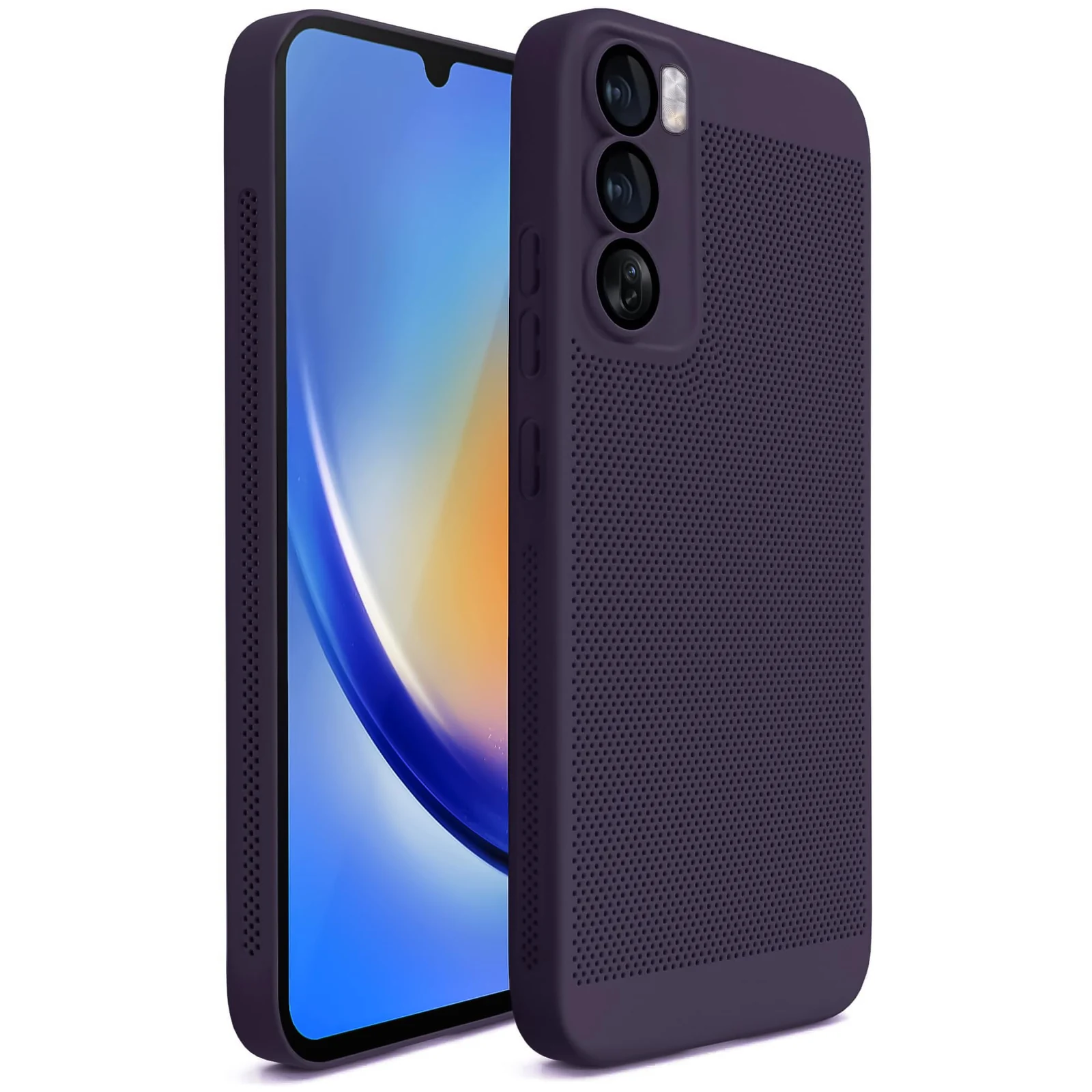 DL3 Mobilak Heat-Dissipation Hard PC Case with Built-In Camera Lens Protector for OPPO Reno 12 Pro 5G - Purple