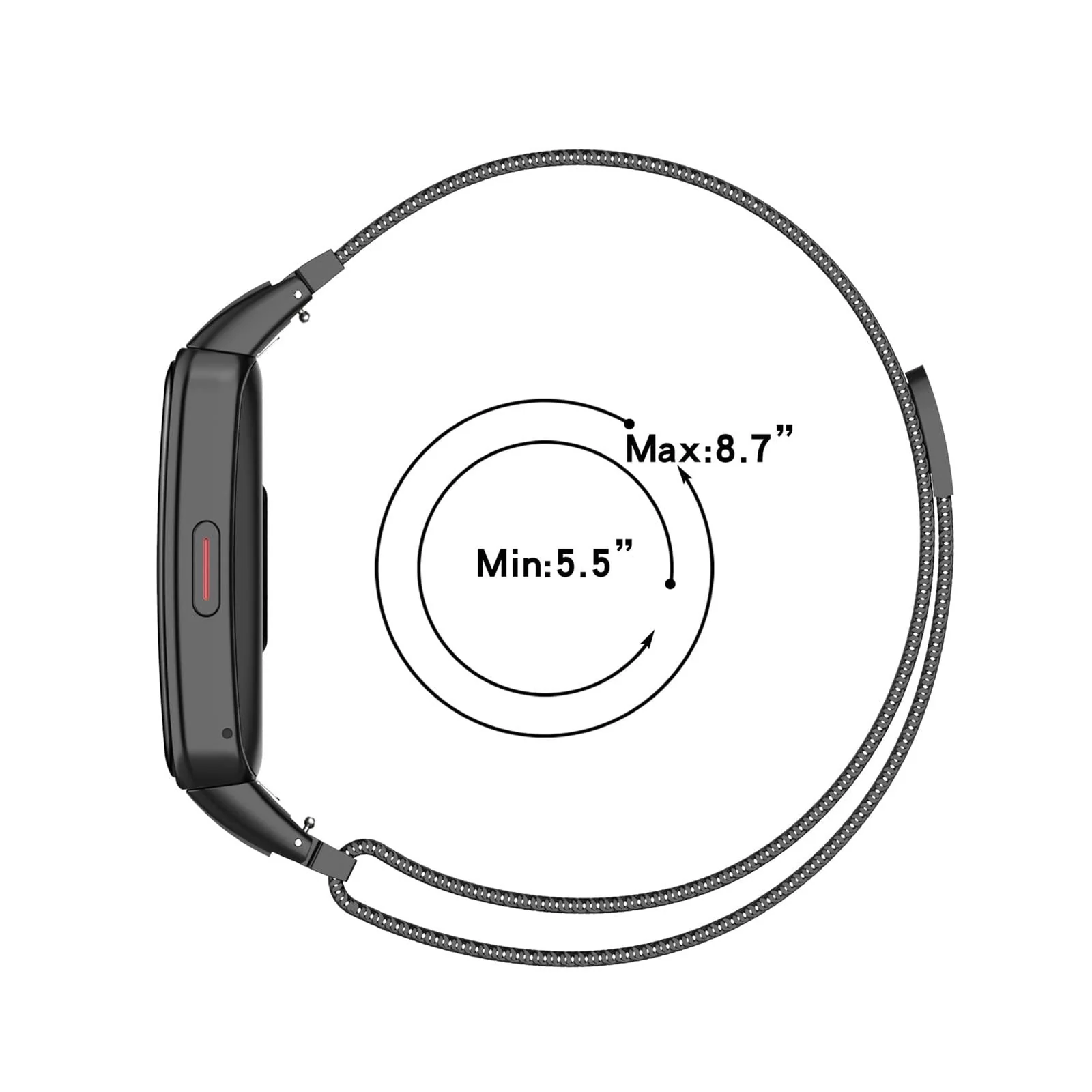 DL3 Mobilak Strap for Honor Band 6/Huawei Band 6/Huawei Band 6 Pro, Metal Woven Stainless Steel Magnetic Replacement Strap, Classic Adjustable Watch Strap For Honor Band 6 Bracelets - Black