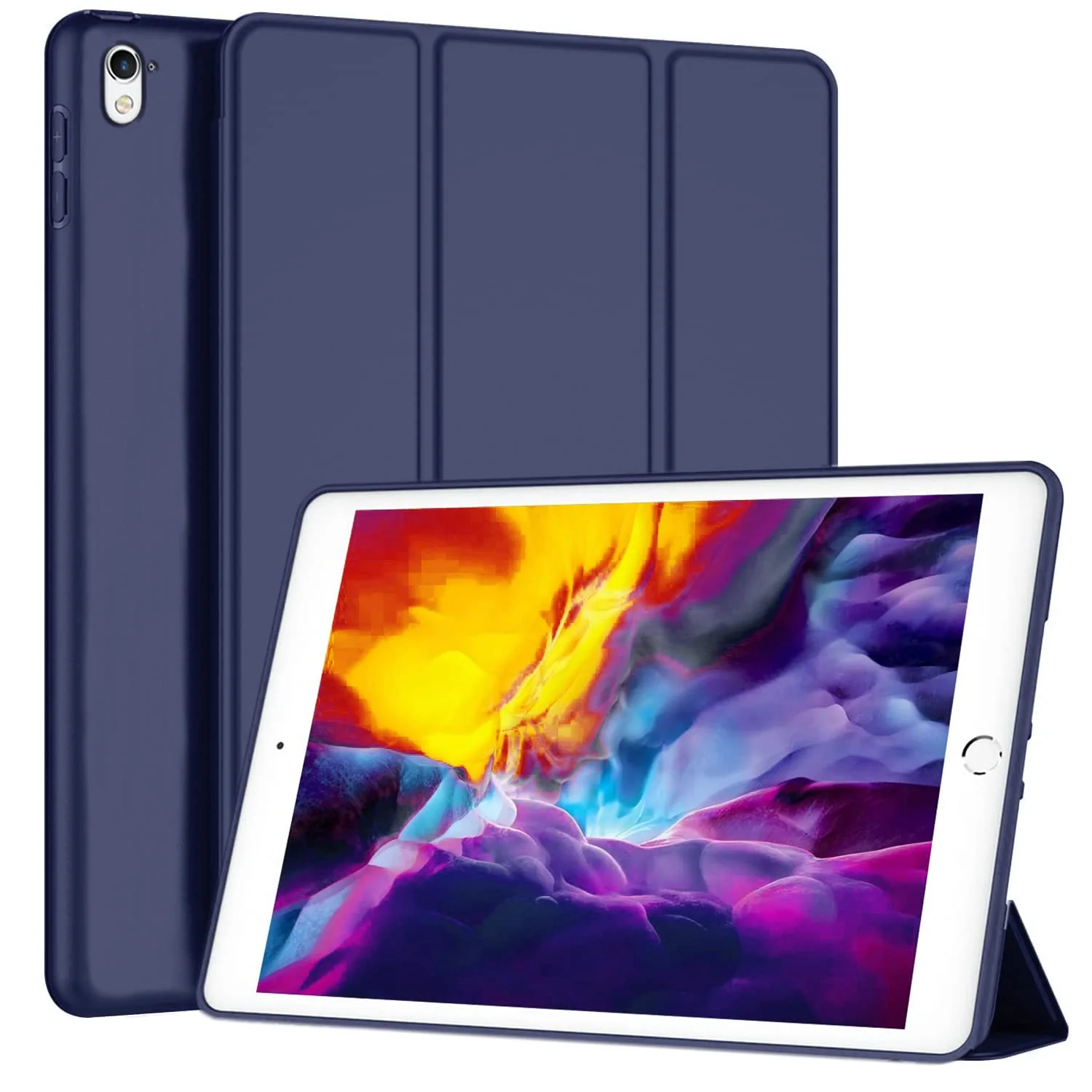 DL3 Mobilak Smart Case Compatible with iPad Pro 9.7 Case 2016 (Old Model) Case Flip Cover Leather Case Soft TPU Back And Trifold Stand With Auto Sleep For iPad Pro 9.7, A1673 A1674 A1675) - Blue