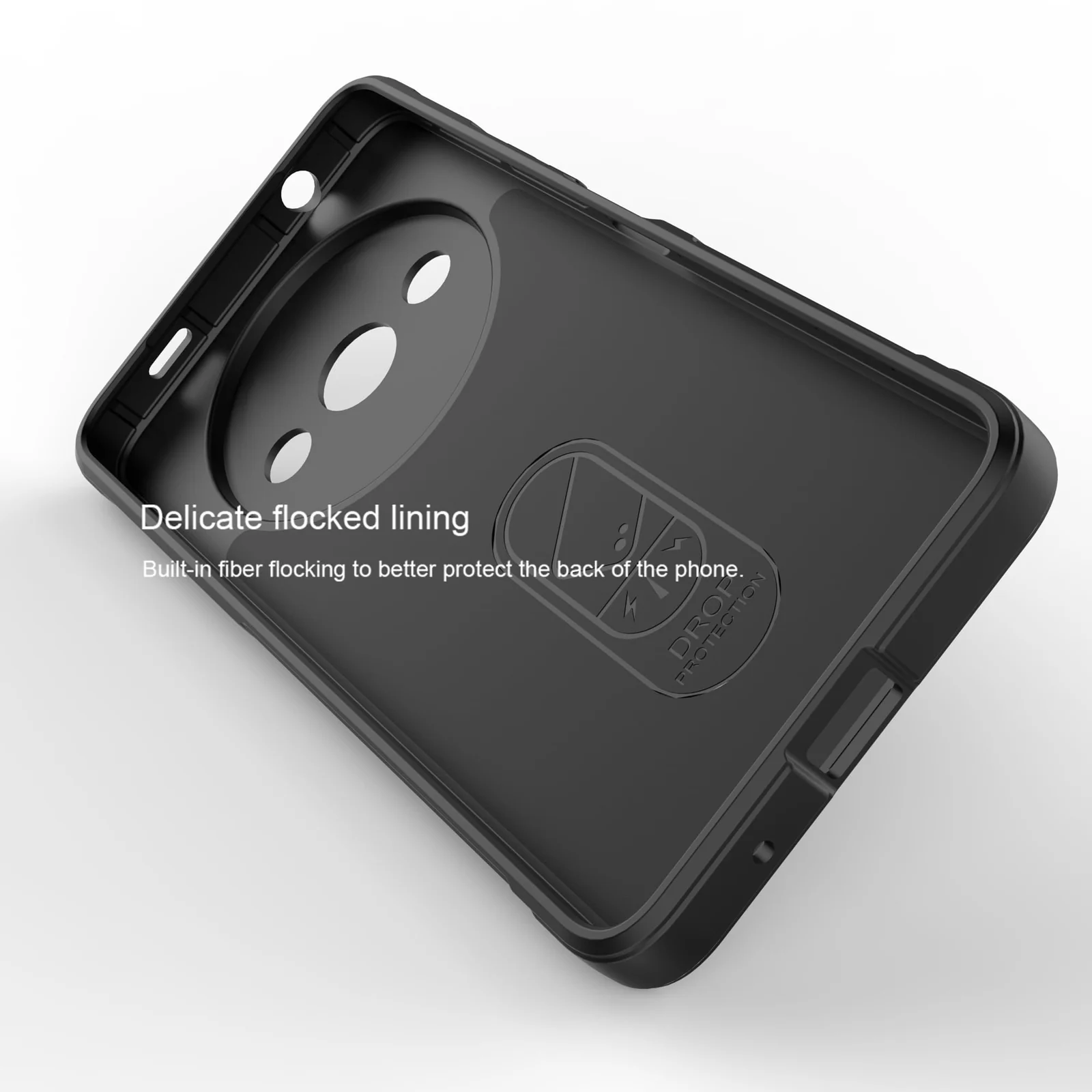 DL3 Mobilak Soft Silicone Protective Case for Xiaomi Redmi A3 with Camera Protection and Shockproof Design - Black