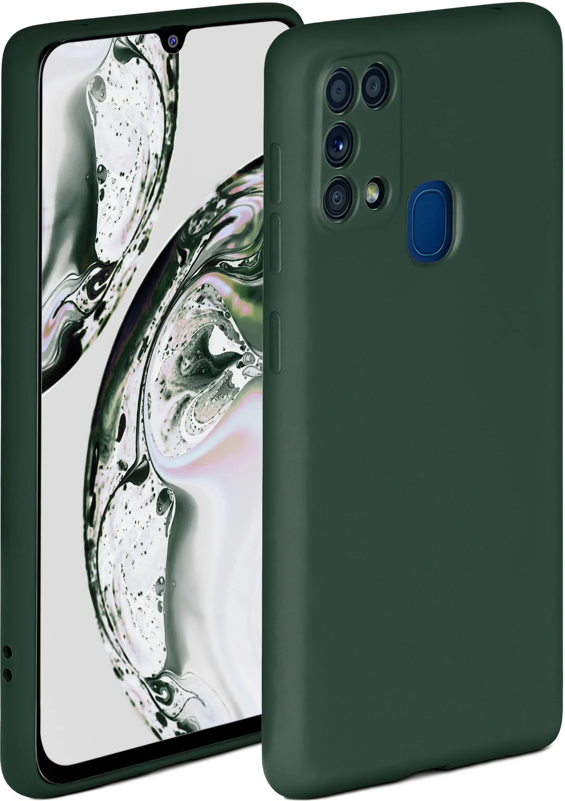DL3 Mobilak Soft Silicone Protective Case for Samsung Galaxy M31 with Microfiber Lining and Shockproof Design - Green