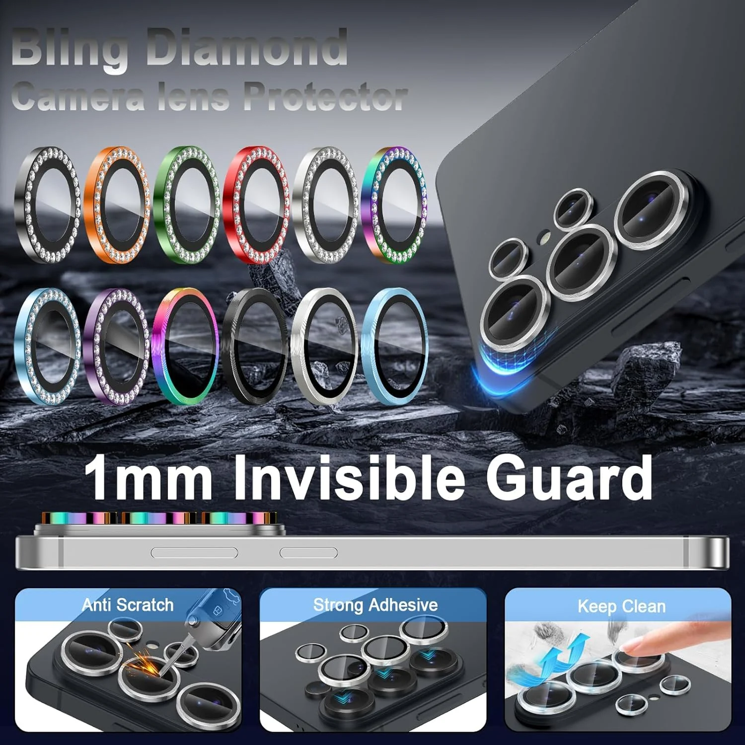 DL3 Mobilak Camera Lens Protector for Samsung Galaxy S26 Ultra Accessories, 9H Tempered Glass Metal Individual Ring Camera Cover Screen Protector, Case Friendly, Anti Scratch - Silver