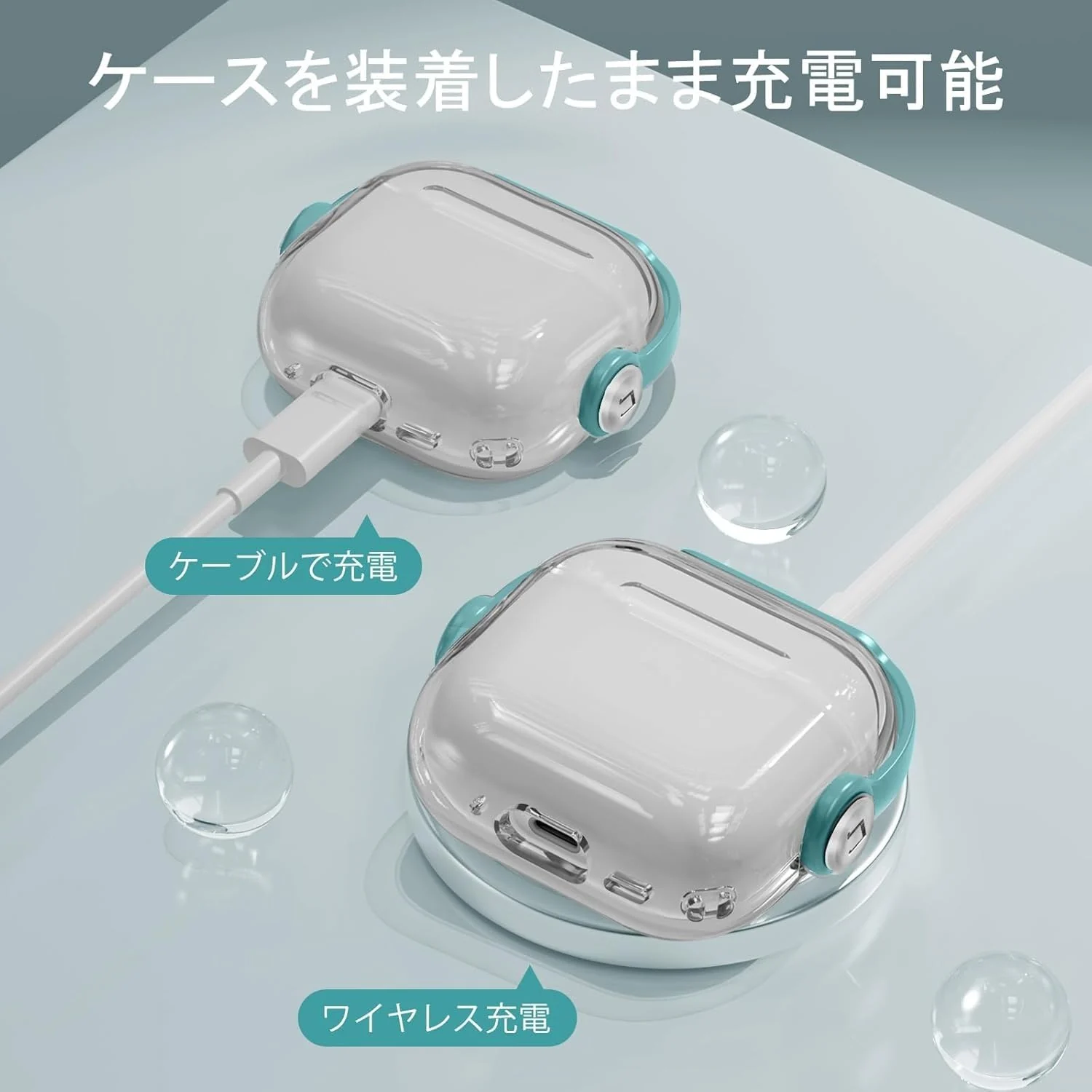 DL3 Mobilak Case for Apple AirPods 4 [With Closure Lid] [Front LED Visible] [With Wrist Strap] Skin Case Compatible with AirPods 4(2024) - Clear Green