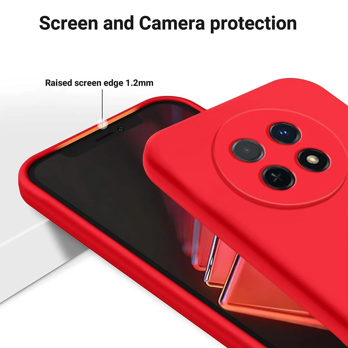 DL3 Mobilak Huawei Nova Y91 4G / Huawei Enjoy 60X 4G Case, Soft Flexible Silicone Gel Rubber Bumper Cover, Full Body Shockproof Protective Phone Case - Red