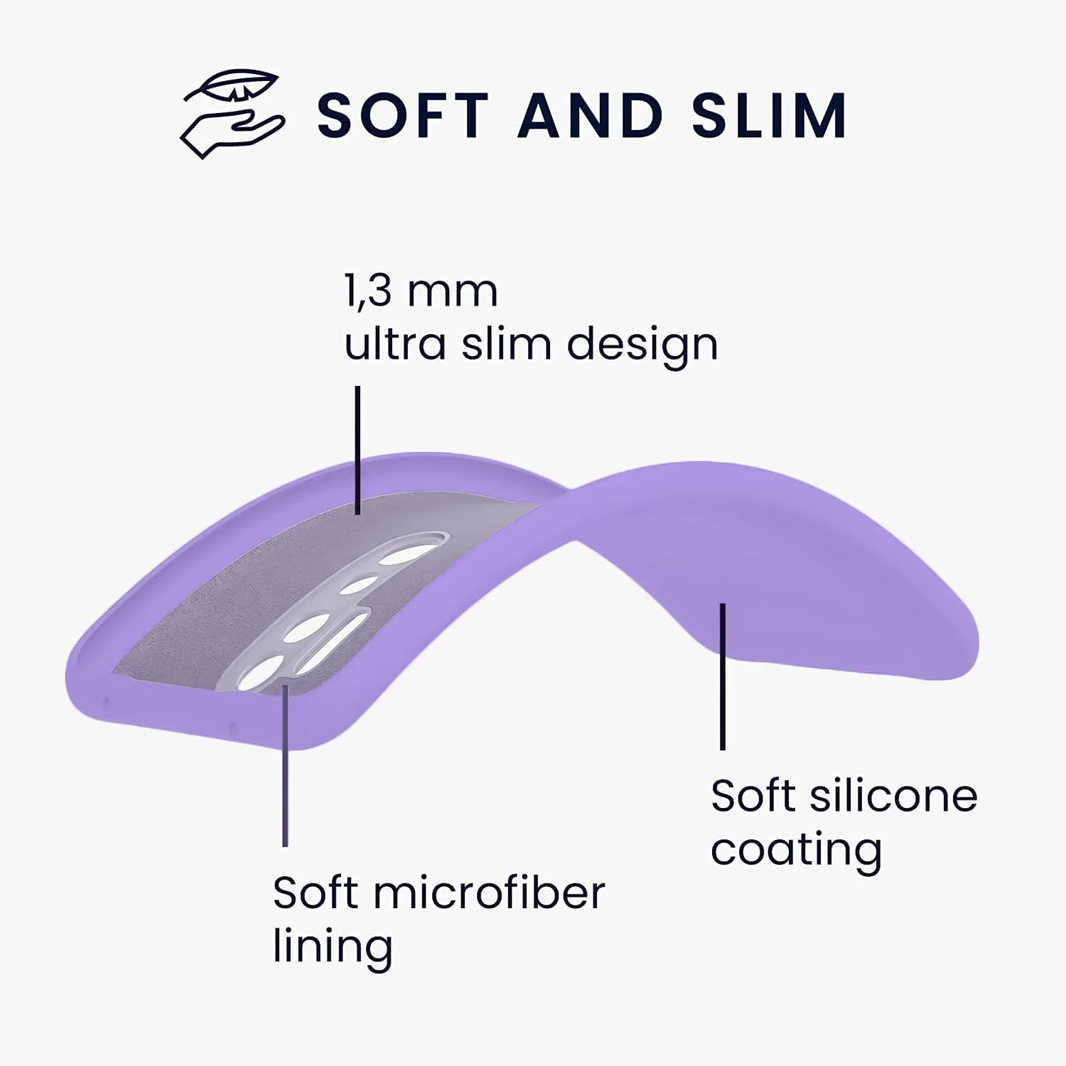 DL3 Mobilak Liquid Silicone Protective Case with Soft Microfiber Lining with Full Camera Protection for Xiaomi Redmi Note 8 Pro - Light Purple