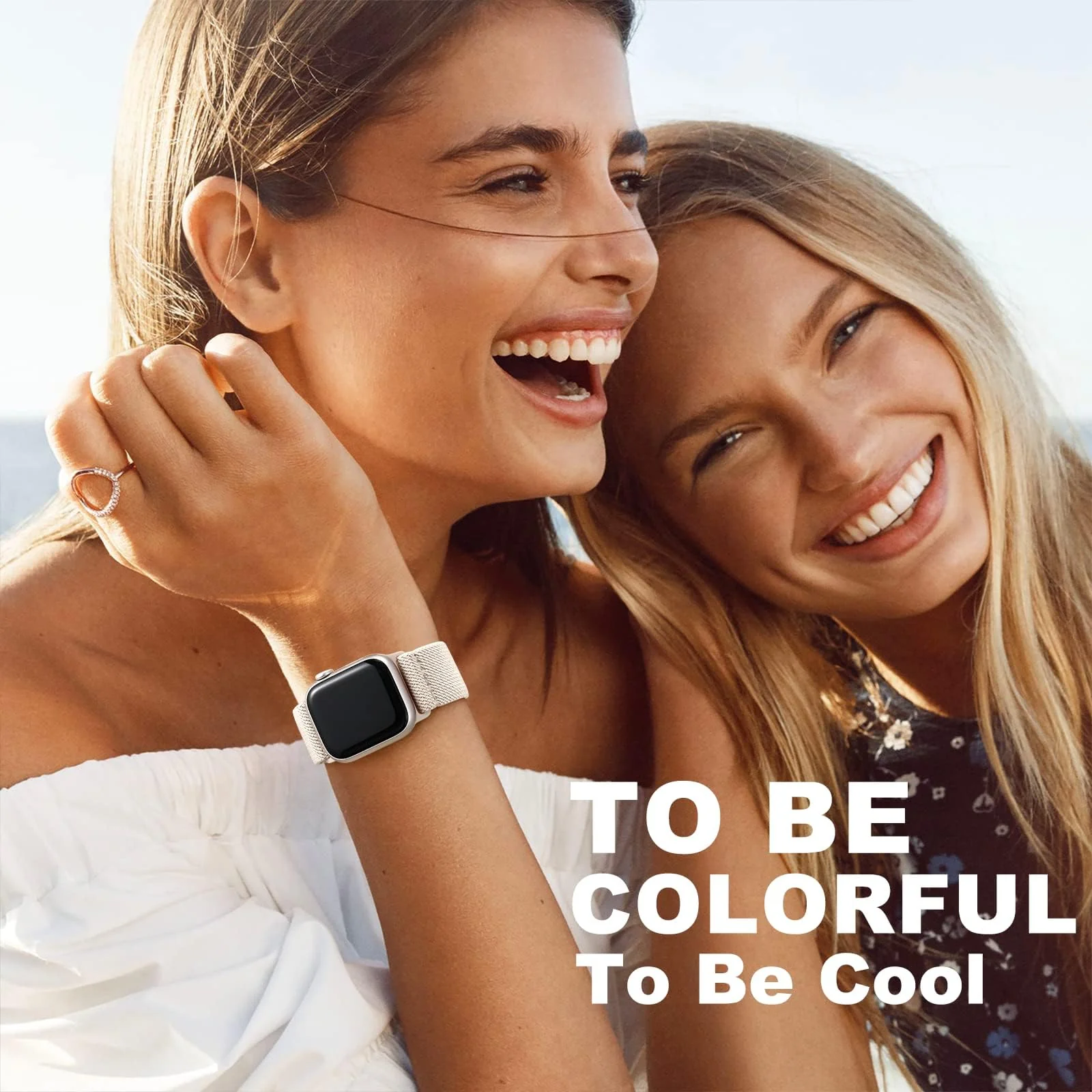 DL3 MOBILAK Elastic Nylon Watch Strap for Huawei Watch Fit 4 Pro / Fit 3, Starlight