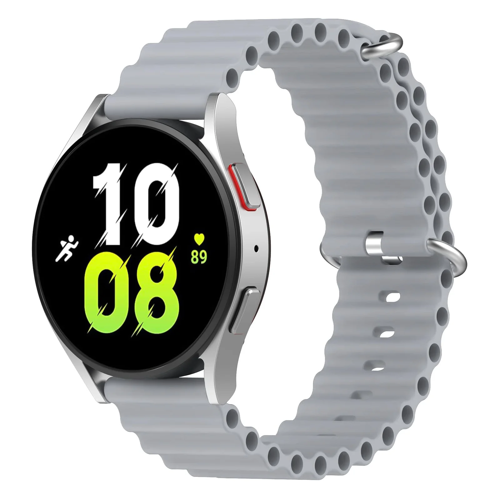 DL3 Mobilak 22mm Ocean Band for Samsung Galaxy Watch 3 45mm/Watch 46mm/Gear S3/For Huawei watch GT4 GT3 46MM/ Watch 3/4/GT2E/GT2 Pro/GT GT2 46MM/Amaz fit GTR 4/3/3Pro/2/2e, Adjustable Silicone Sport Loop Strap - Gray