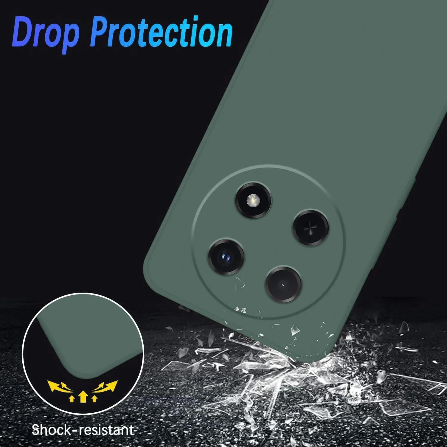 DL3 Mobilak Liquid Silicone Protective Case for Huawei nova 12i with Microfiber Lining and Shockproof Design - Green