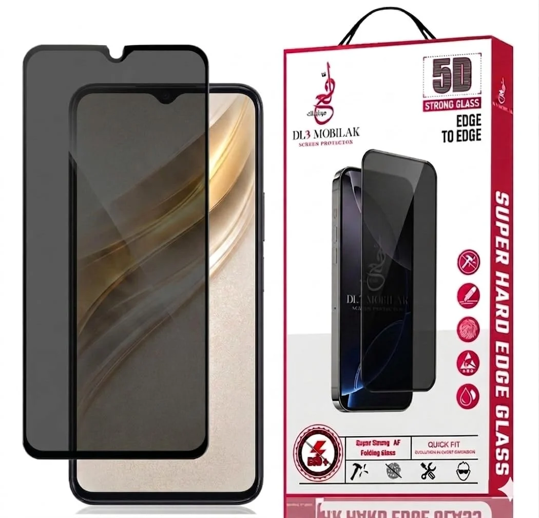 DL3 Mobilak vivo Y36 4G/Huawei Y7a Privacy Screen Protector, Does not support fingerprint, Anti-Spy 9H Hardness Tempered Glass Film [Case Friendly] [Bubble Free] - Black