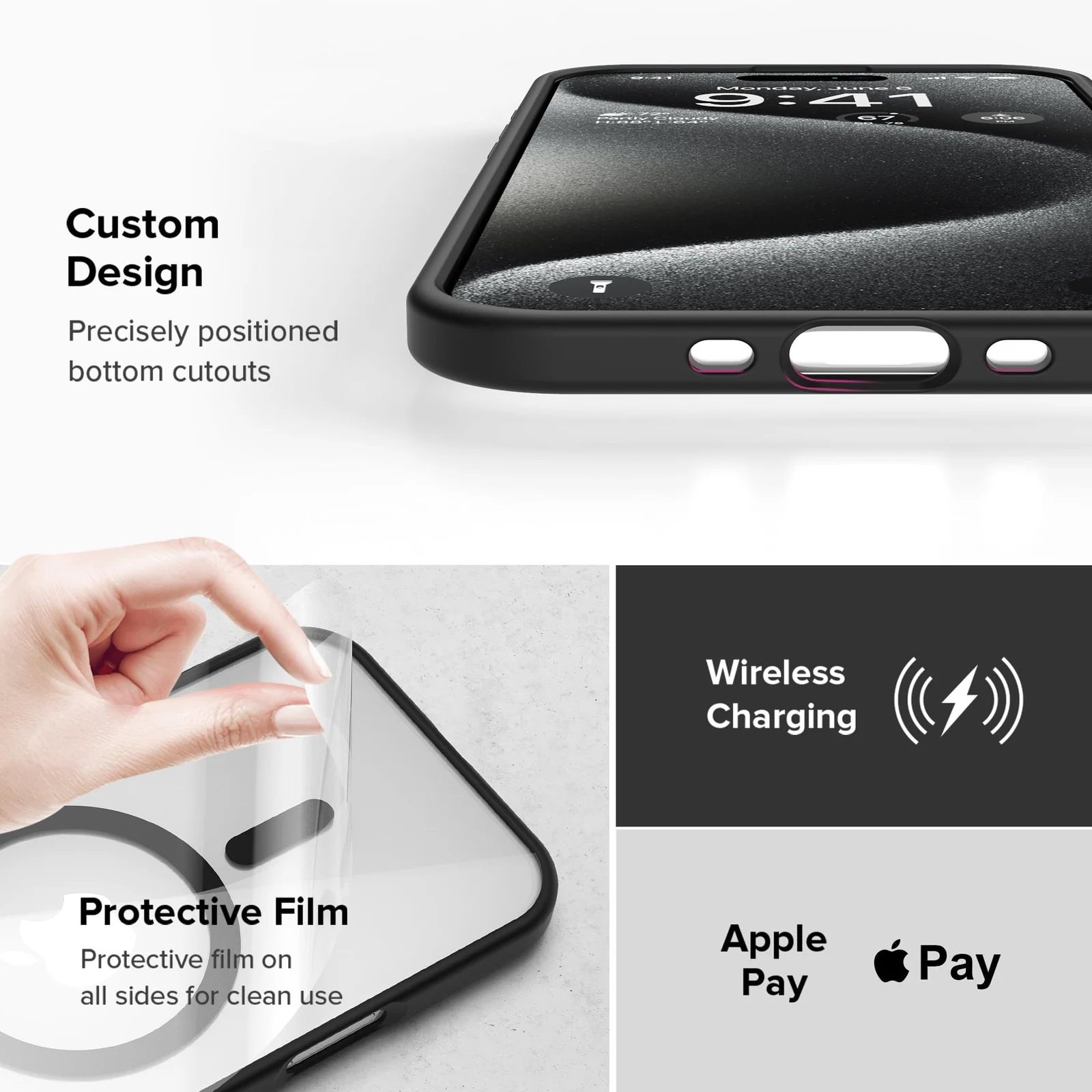 DL3 Mobilak Translucent Matte Case for iPhone 17 Pro Max 6.9-Inch Compatible with, Compatible with MagSafe accessories, Shock-absorbing protection, Scratch-resistant surface - Black