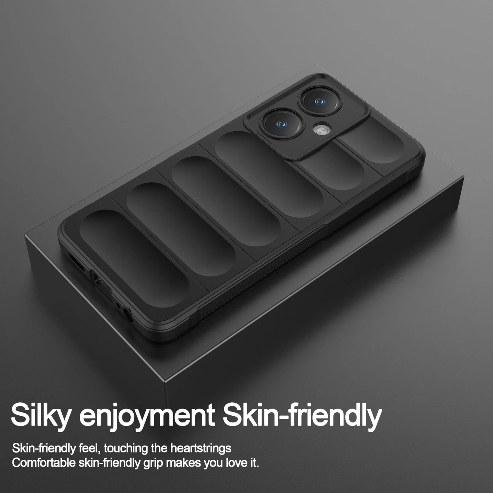 DL3 Mobilak Soft Silicone Protective Case for vivo Y27 4G / vivo Y35+ Plus with Camera Protection and Shockproof Design - Black