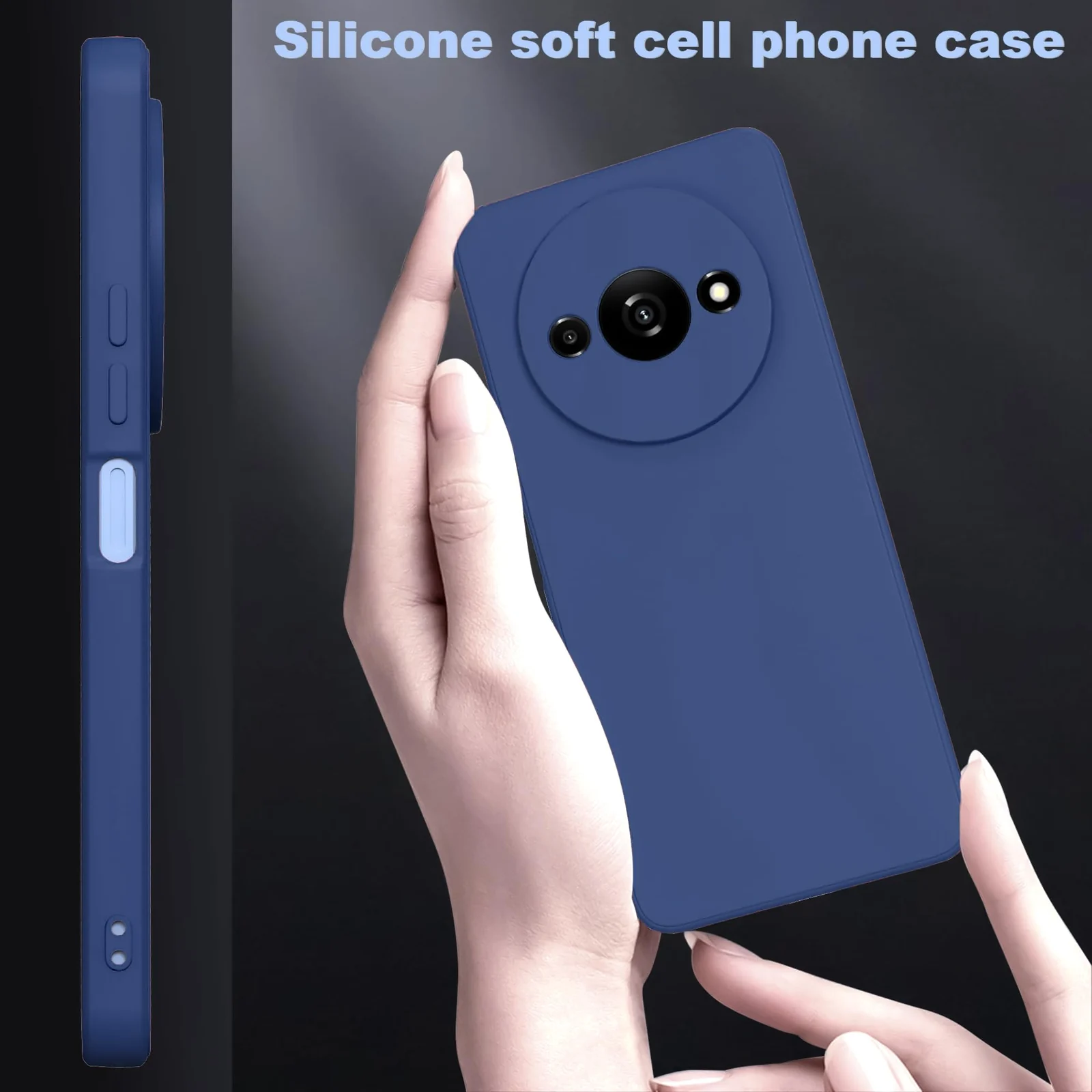 DL3 Mobilak Xiaomi Redmi A3 Case, Soft Flexible Liquid Silicone Gel Rubber Bumper Cover, Full Body Shockproof Protective Phone Case - Royal Blue