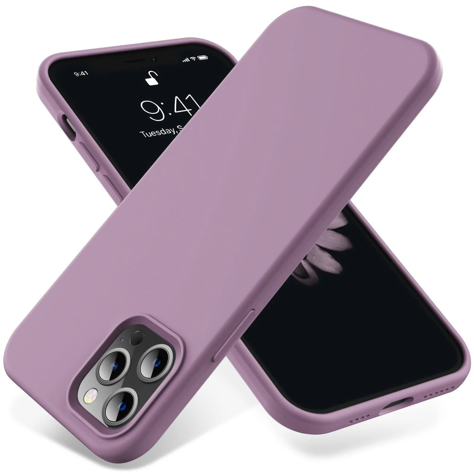 DL3 Mobilak Liquid Silicone Protective Case for iPhone 11 Pro (5.8 Inch) with Camera Protection and Microfiber Lining - Lilac Purple
