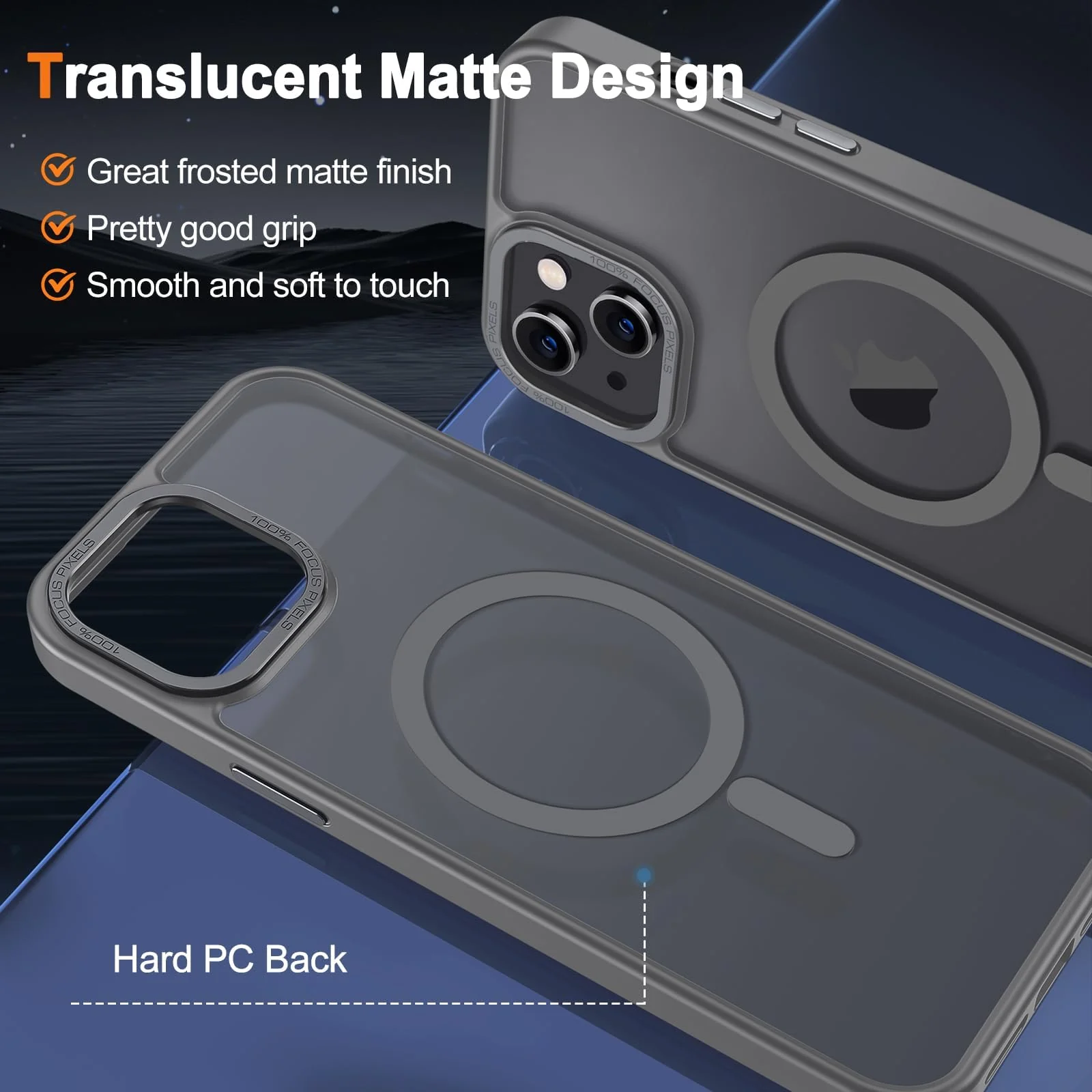 DL3 Mobilak Wallet Case with Card Slot for iPhone 15 (6.1 Inch) with Ring Holder and Magnetic Car-Mount Support - Gray