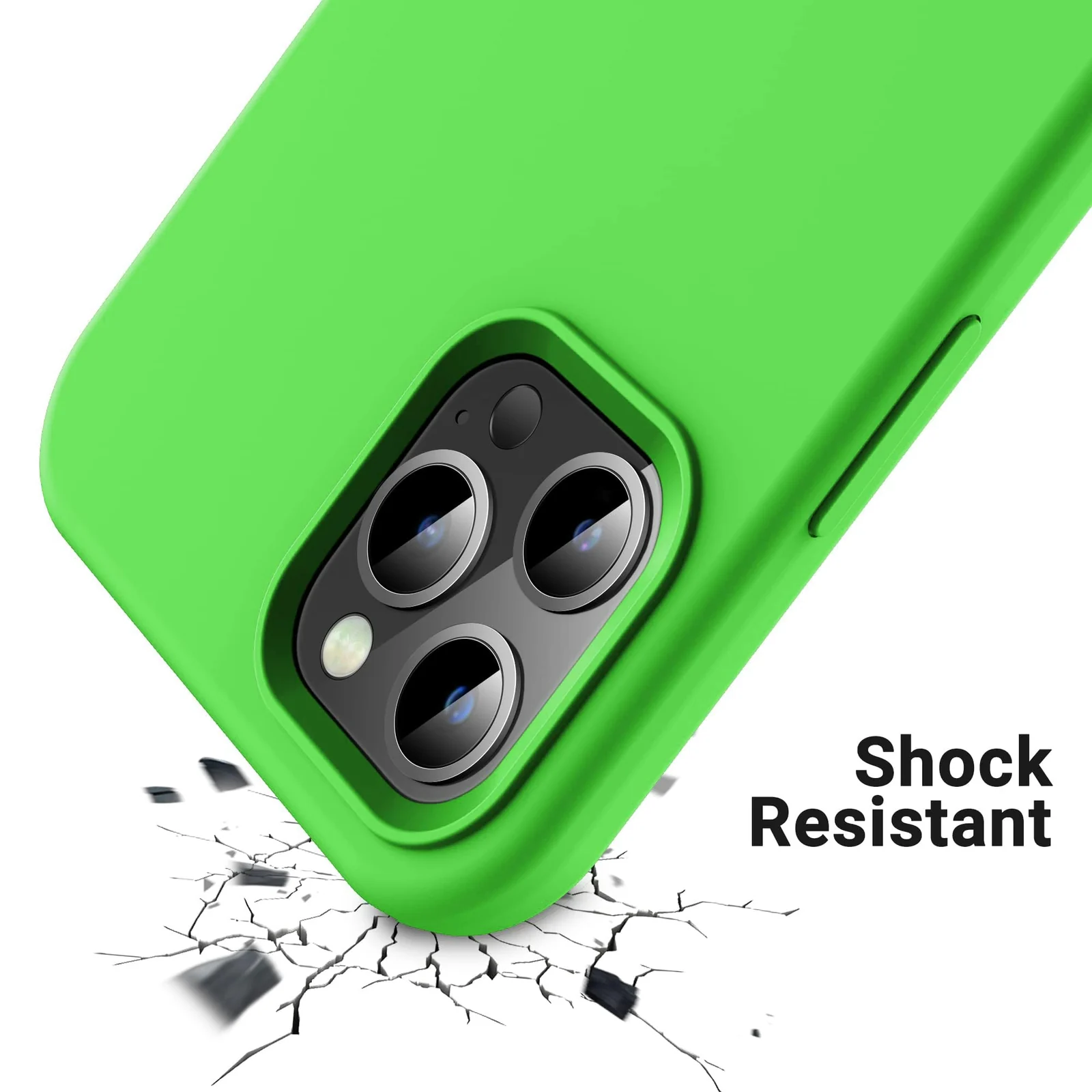 DL3 Mobilak Compatible with iPhone 11 Pro Max (6.5 Inch) Case, Liquid Silicone Case, Full Body Protective Cover, Shockproof, Slim Phone Case, Anti-Scratch Soft Microfiber Lining - Neon Green