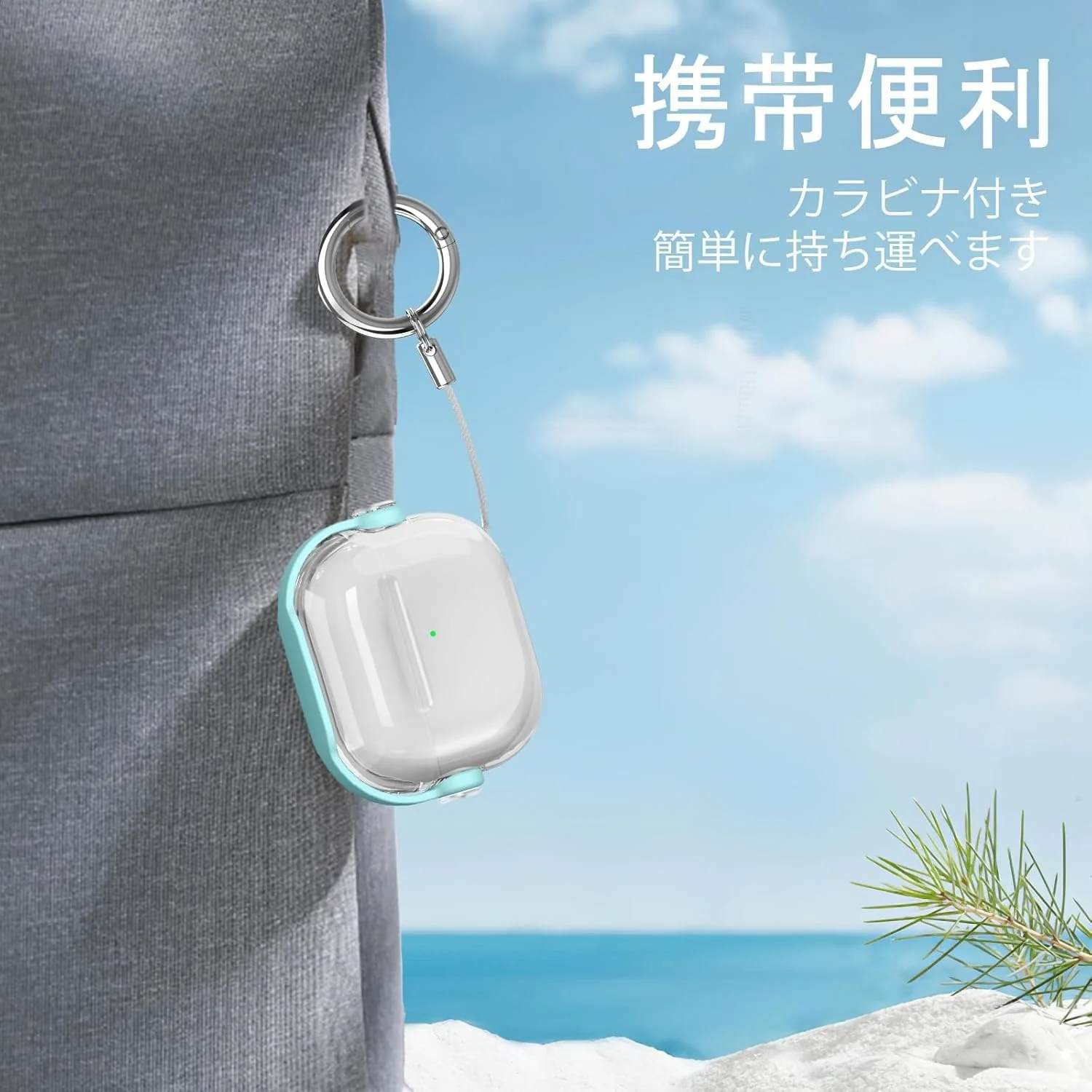 DL3 Mobilak Case for Apple AirPods 4 [With Closure Lid] [Front LED Visible] [With Wrist Strap] Skin Case Compatible with AirPods 4(2024) - Clear Green
