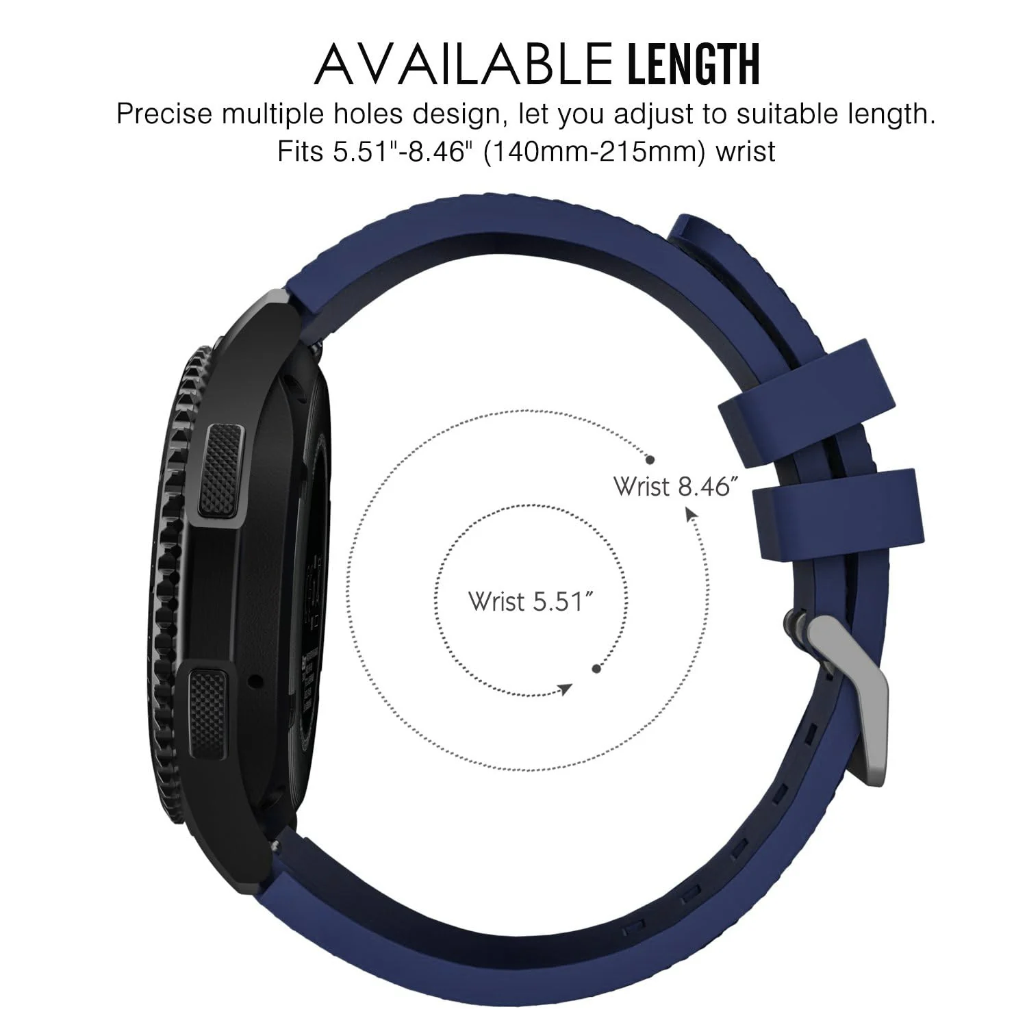 DL3 Mobilak Silicone Sport Band 22MM Xiaomi Redmi Watch 5 Active/5 Lite/Samsung Galaxy Watch 46mm/Watch 3 45mm/Gear S3/Huawei watch (GT6 GT5 GT4 GT3 GT2 GT 46MM)/GT2E/GT5 Pro/GT 6 Pro/Amazfit GTR 3/4 - A.Navy Blue