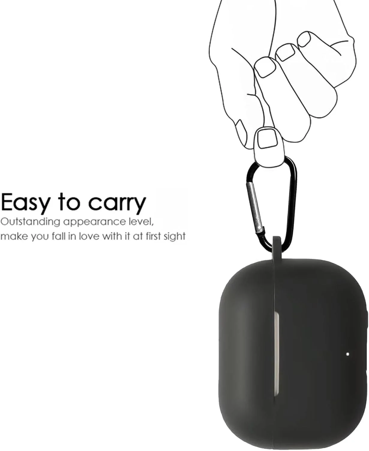 DL3 Mobilak Silicone Case Compatible with HUAWEI FreeBuds SE 4 ANC Earbuds, Soft Silicone Protective Case Cover, Shockproof Sleeve with Carabiner - Black