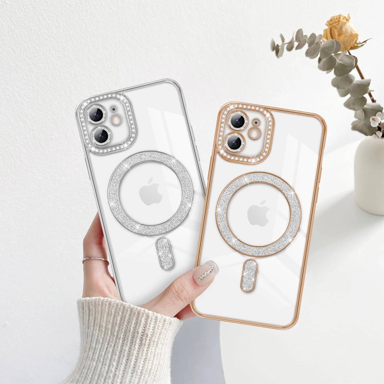 DL3 Mobilak MagSafe-Compatible Magnetic Case for iPhone 11 with Camera Protection and Magnetic Car-Mount Support - Gold