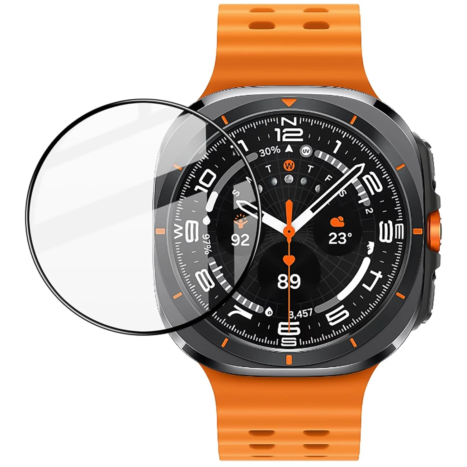 DL3 Mobilak Screen Protector for Samsung Galaxy Watch 7 Ultra 47mm, 3D Curved Soft Edge Protective Film [Anti-Scratch] [Bubble Free] [Ultra Shatterproof] [High Sensitive] (Not Glass) - Black