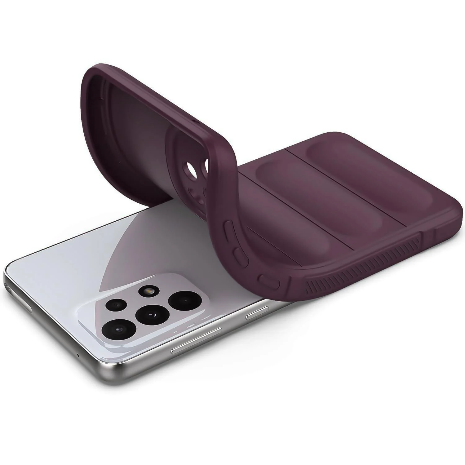 DL3 Mobilak Flexible Silicone and TPU Protective Case with Camera Protection for Samsung Galaxy A73 5G - Wine Red