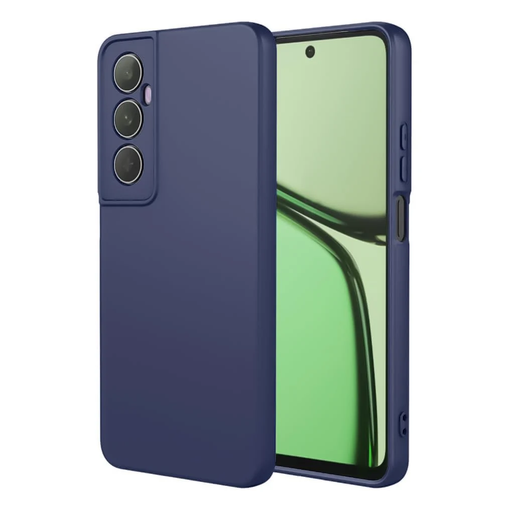 DL3 Mobilak Liquid Silicone Case for realme C65, Shock-absorbing protection, Scratch-resistant surface, Soft microfiber lining - Dark Blue