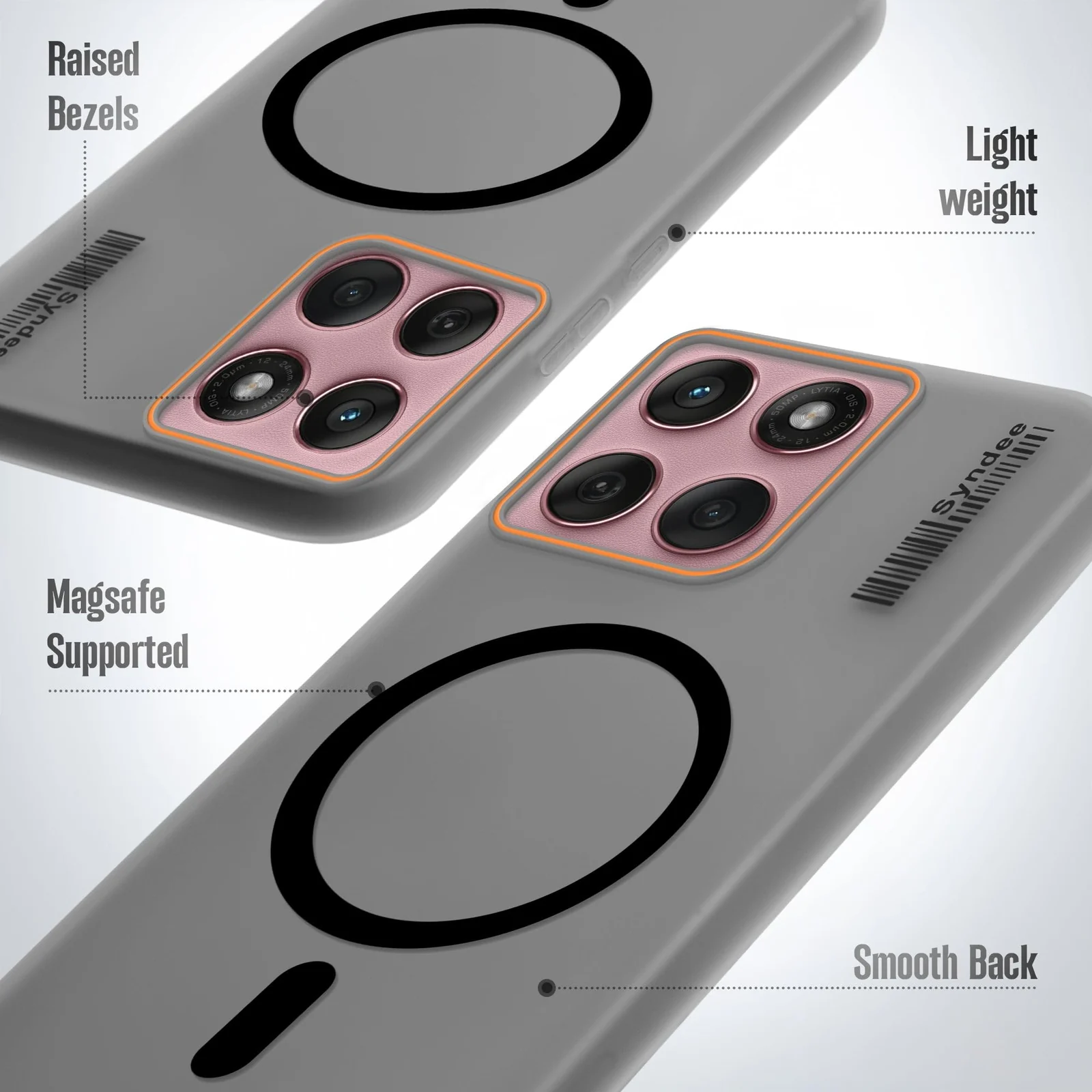 DL3 Mobilak Hard PC Frosted Translucent Case for Motorola Moto Edge 60 Fusion 5G / Edge 60 5G, Elegant White Back Cover, Compatible with MagSafe Magnetic Accessories, Anti-Scratch Protection - Black