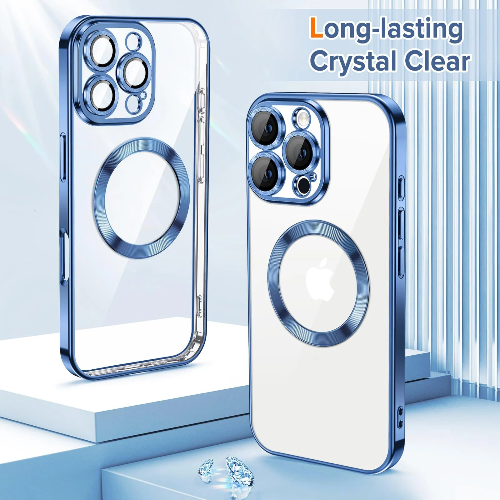 DL3 Mobilak Plated-Edge TPU Protective Case with Camera Protection for iPhone 16 Pro Max - Metallic Blue