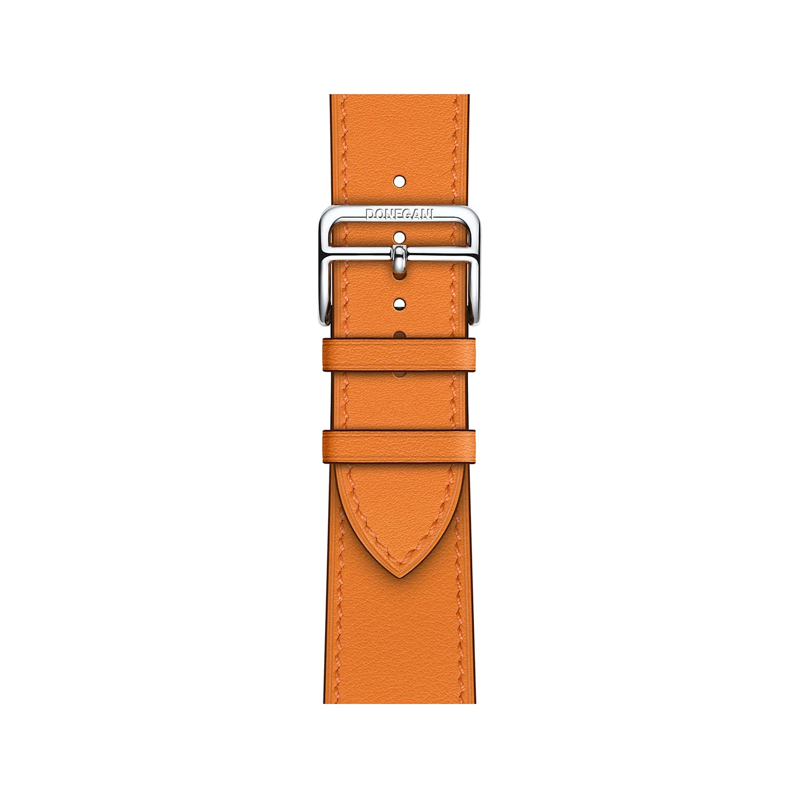 DL3 Mobilak Compatible with Apple Watch Band 49mm 46mm 45mm 44mm 42mm Leather Band Replacement Strap, Soft Leather Bracelet for iWatch Series 11 10 9 8 7 6 5 4 SE SE2 Ultra 3 2 1 - Orange