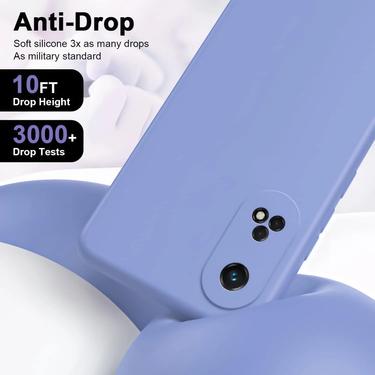 DL3 Mobilak Silicone Protective Case for OPPO Reno 8T 4G (Not 5G), Shock-absorbing protection, Scratch-resistant surface, Soft microfiber lining - Baby Blue