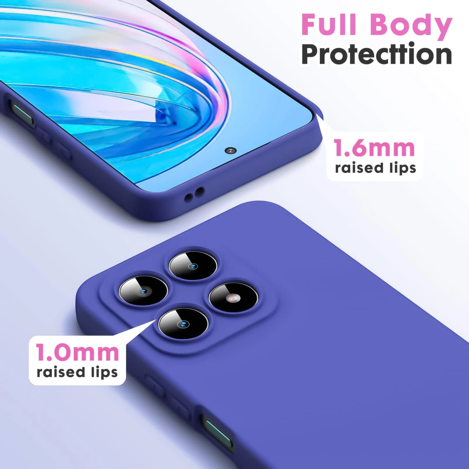 DL3 Mobilak Liquid Silicone Protective Case with Soft Microfiber Lining with Full Camera Protection for Honor X8A - Light Blue