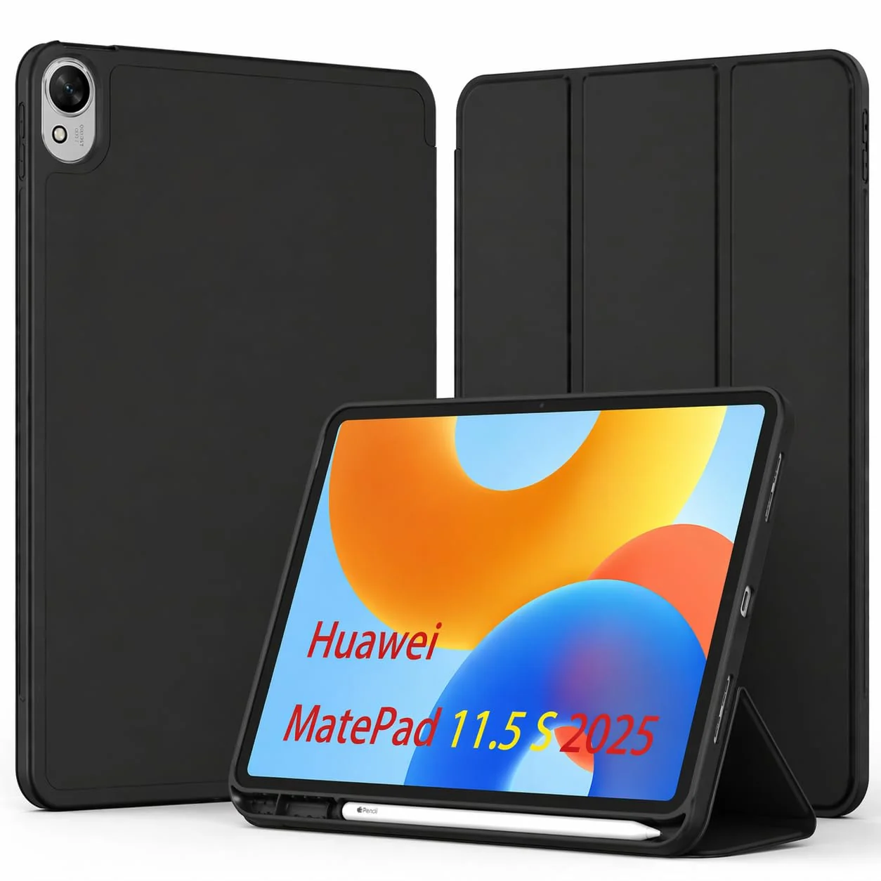 DL3 Mobilak Huawei Matepad 11.5S 2024/2025 Case with Pen Holder, Soft TPU Back Trifold Stand Protective Smart Cover Flip, Auto Wake & Sleep
