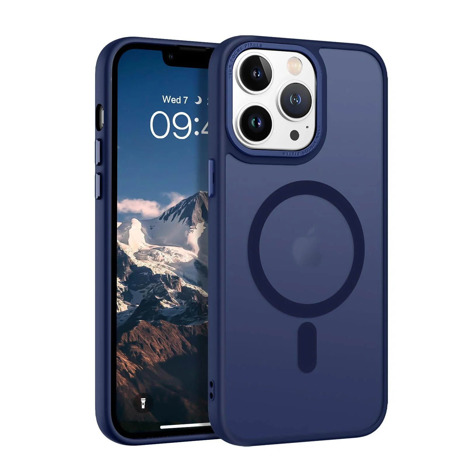 DL3 Mobilak Case for iPhone 15 Pro 6.1-Inch Magnetic Translucent Matte Phone Cases [Compatible with MagSafe] Thin Slim Fit Shockproof Bumper Hard Protective Cover for Women Men Girls - Blue