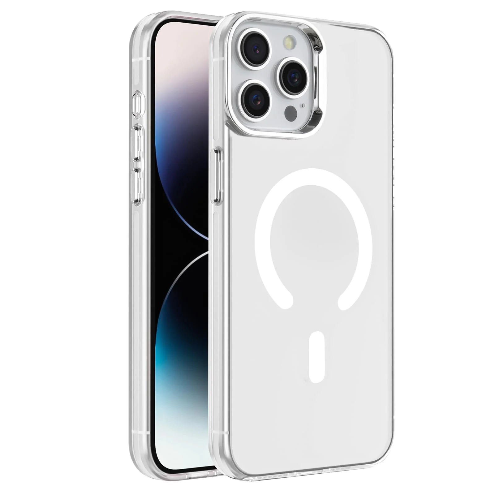 DL3 Mobilak Case for iPhone 13 Pro Crystal Clear [Not Compatible with MagSafe] Soft TPU Gel Case Flexible Silicone Anti-Scratch Transparent TPU Cover - White