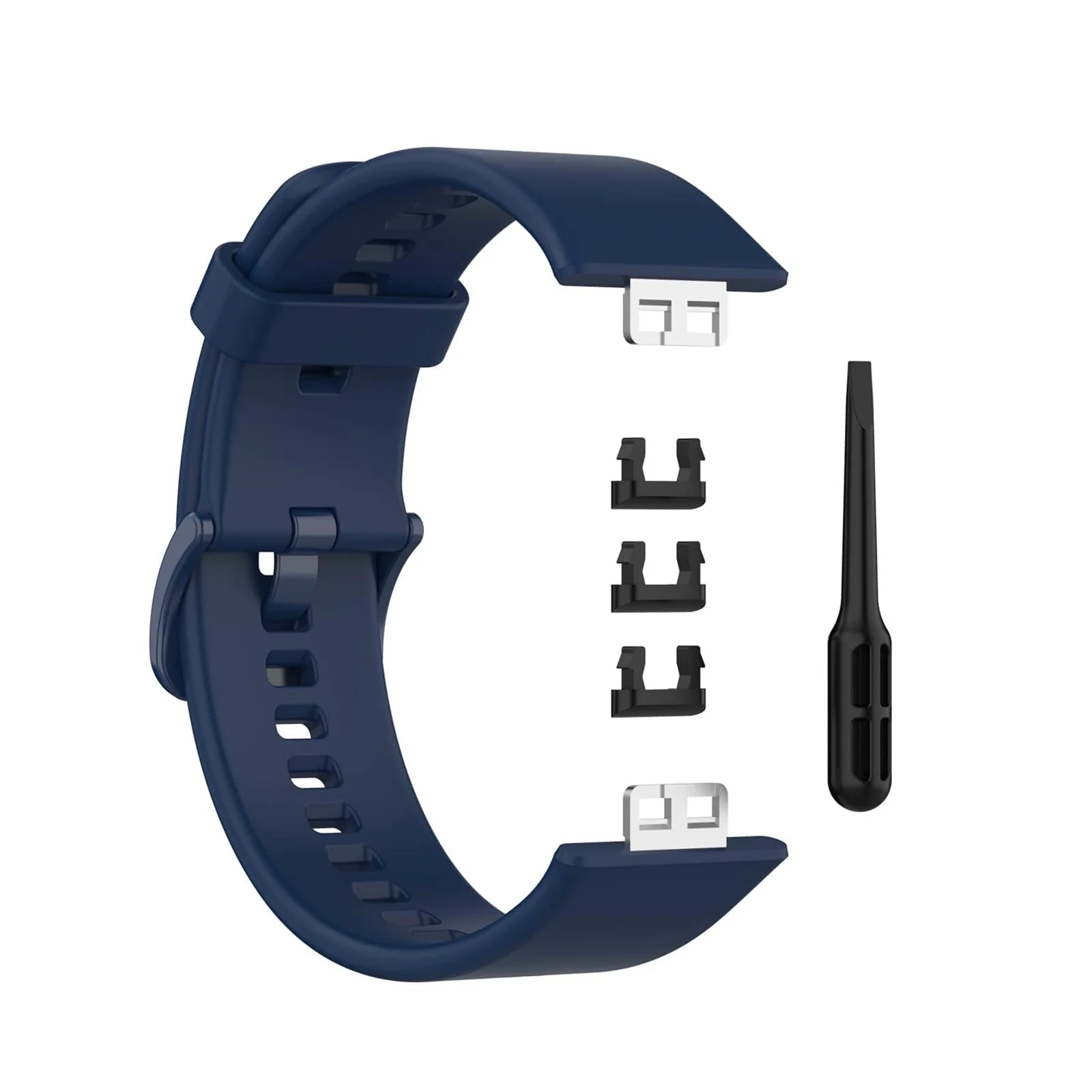 DL3 Mobilak Silicone Strap for Huawei Watch Fit, Soft Band Ultra-Light Waterproof Durable Adjustable Replacement Wristband - Dark Blue