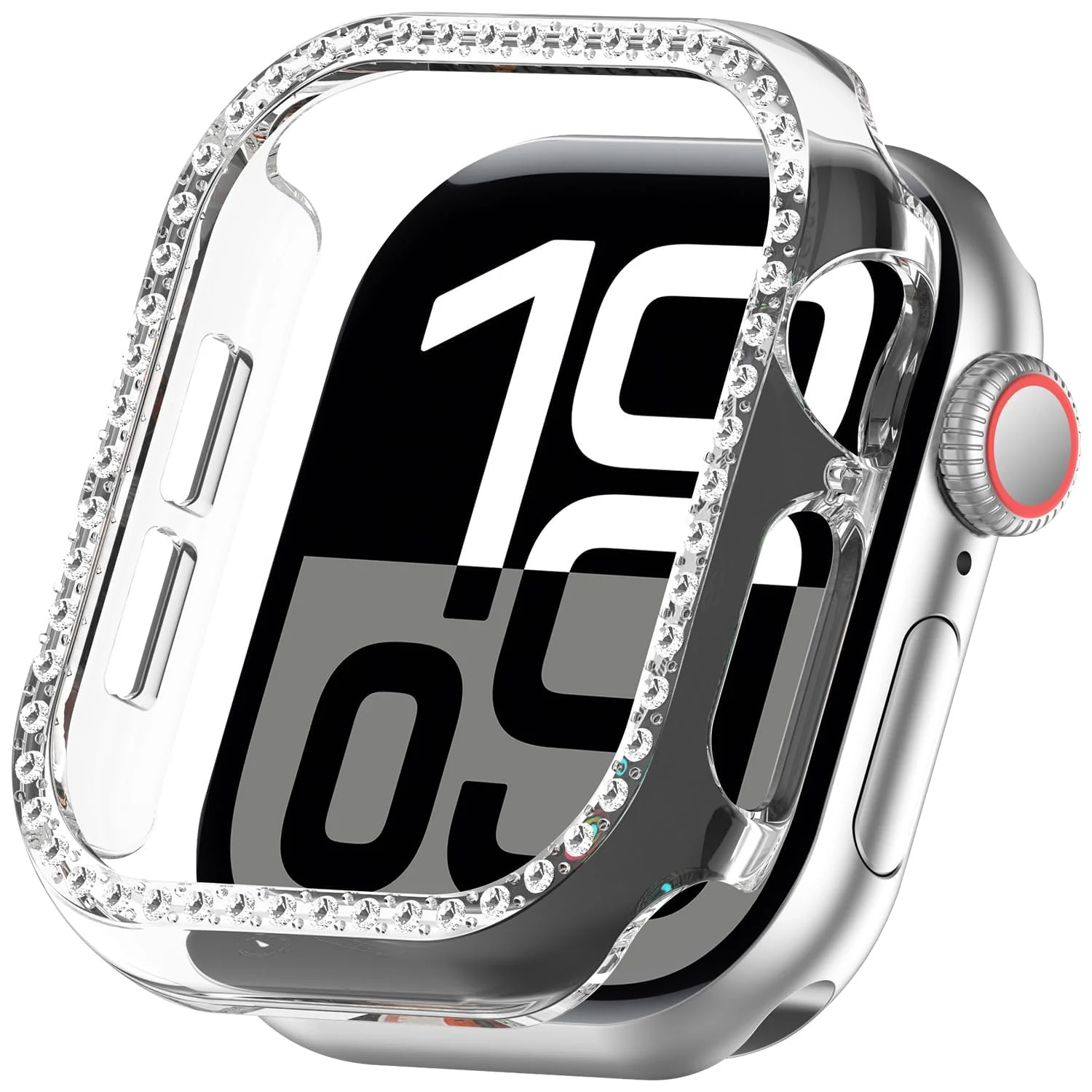 DL3 Mobilak Bling Case Without screen protector for Apple Watch Series 10 46mm, Hard PC Frame Case, Crystal Diamonds Bumper Cover for Women Girls, Slim Protective Cover for iWatch 10 46mm - Clear