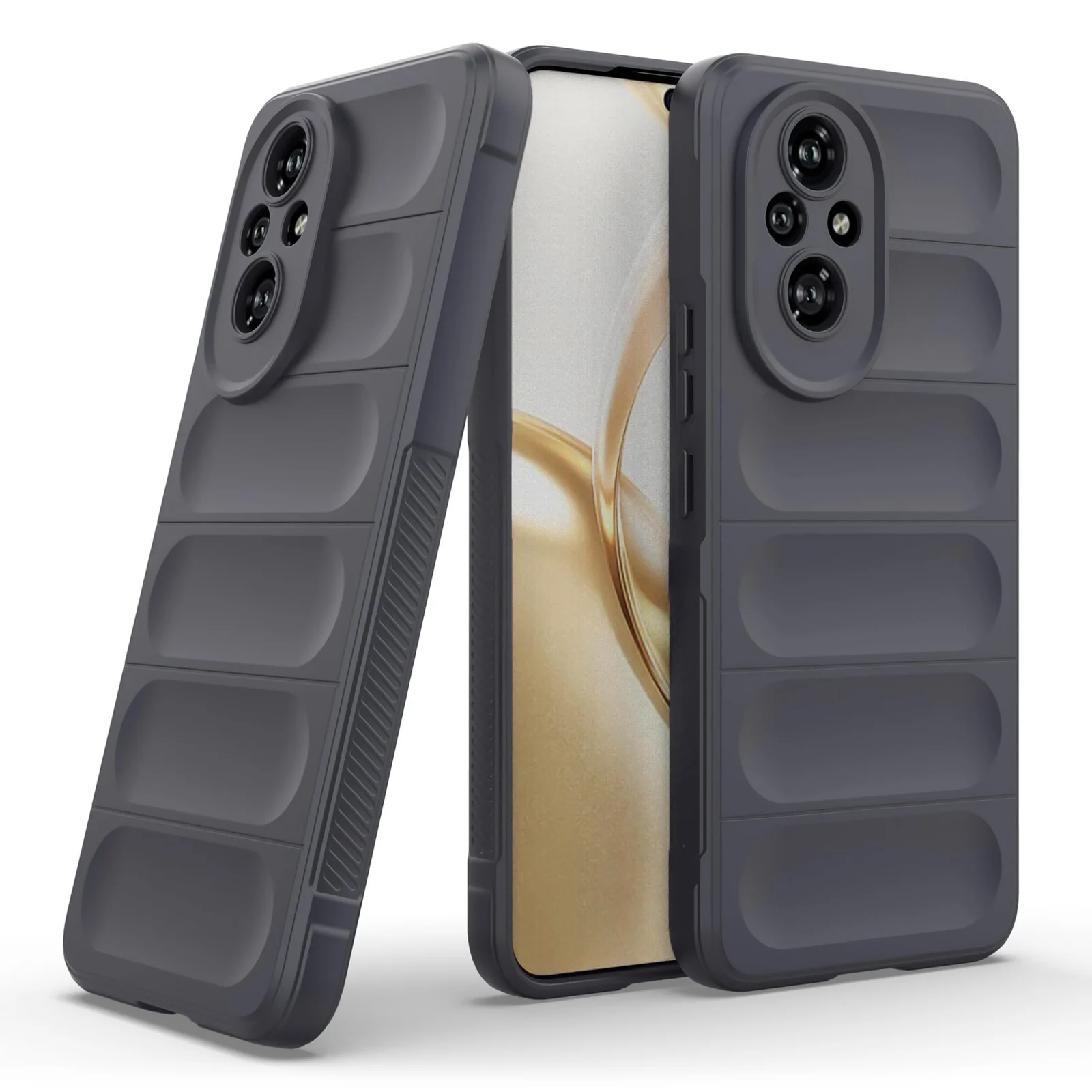 DL3 Mobilak Silicone Case for Honor 200 Pro 5G Heavy Duty Protective [Slim Fit] Shockproof Soft Flexible Protective Design Shock-Absorption TPU Cover With Camera Protection - Dark Gray