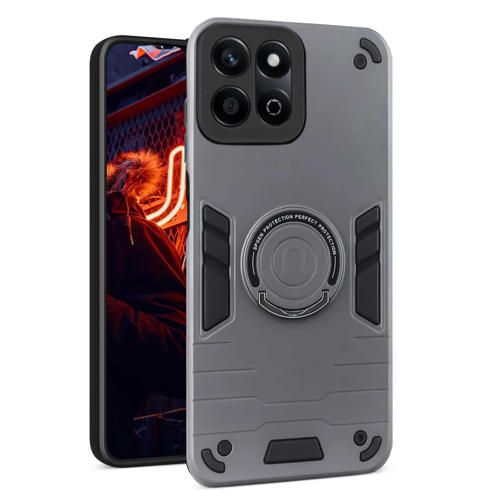 6.4 — DL3 Mobilak Magnetic Car-Mount Case for Honor X7C with Camera Protection and Built-In Kickstand