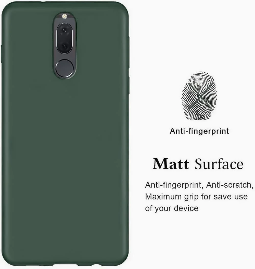 DL3 Mobilak Huawei Mate 10 Lite Case, Soft Flexible Silicone Gel Rubber Bumper Cover, Full Body Shockproof Protective Phone Case - Green