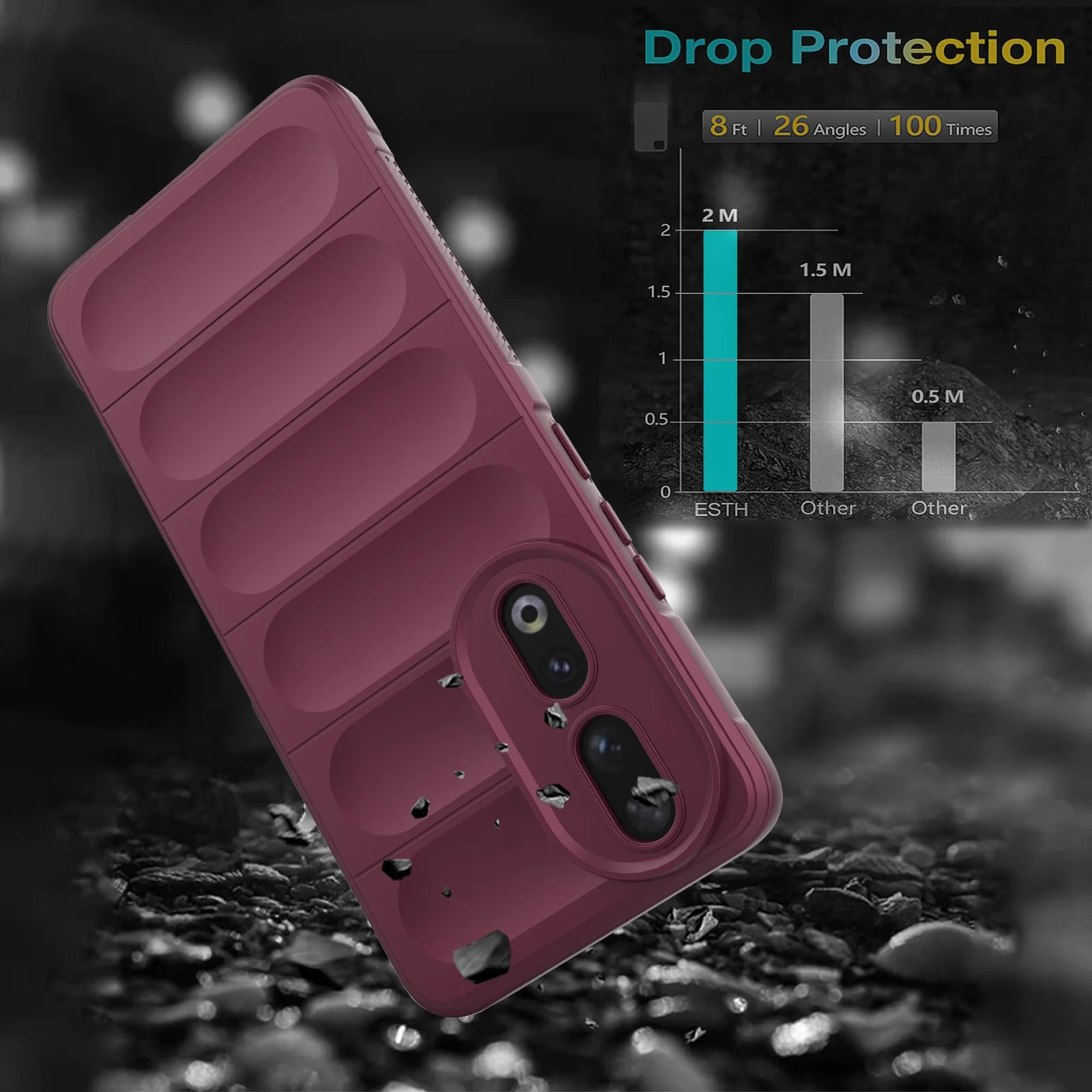 DL3 Mobilak Soft Silicone Protective Case for Honor 90 with Camera Protection and Shockproof Design - Wine Red