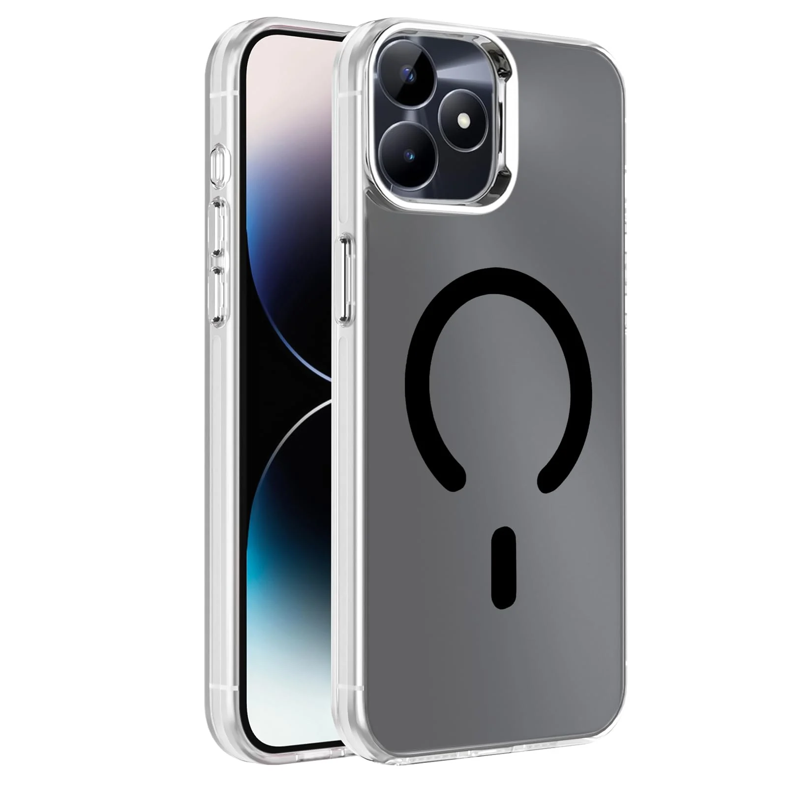 DL3 Mobilak Case for realme C53/Narzo N53 Crystal Clear [Not Compatible with MagSafe] Soft TPU Gel Case Flexible Silicone Anti-Scratch Transparent TPU Cover - Black