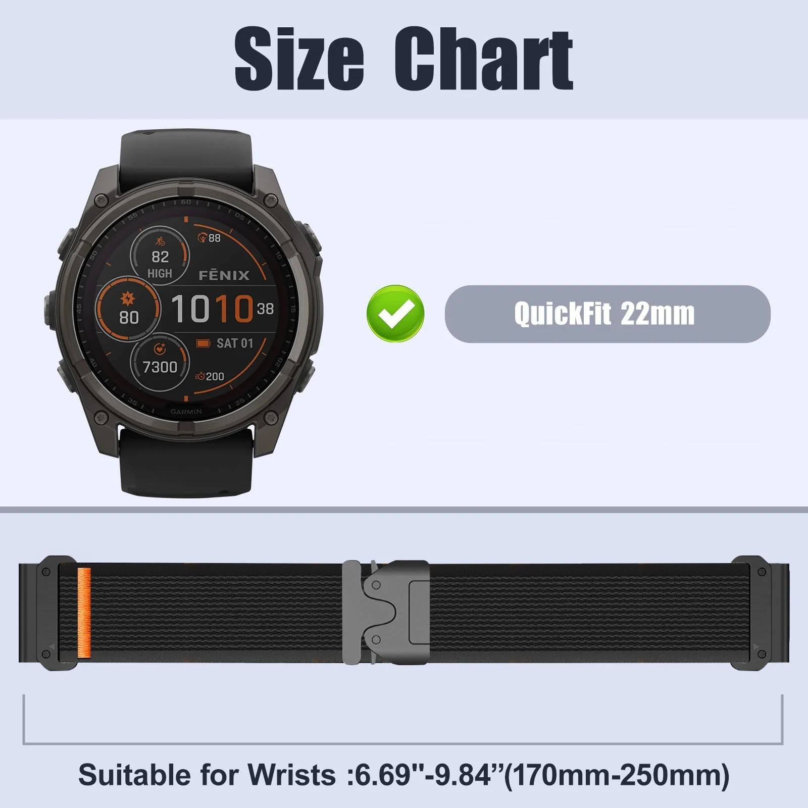DL3 Mobilak Elastic Nylon Band For 22mm Stretchy Parachute buckle Strap for Redmi Watch 5 Active/5 Lite/Samsung Galaxy Watch 3 45mm/Watch 46mm/Gear S3/Huawei watch GT6 GT5 46MM/GT2E/GT6 Pro/GT 5 Pro - Trail Black