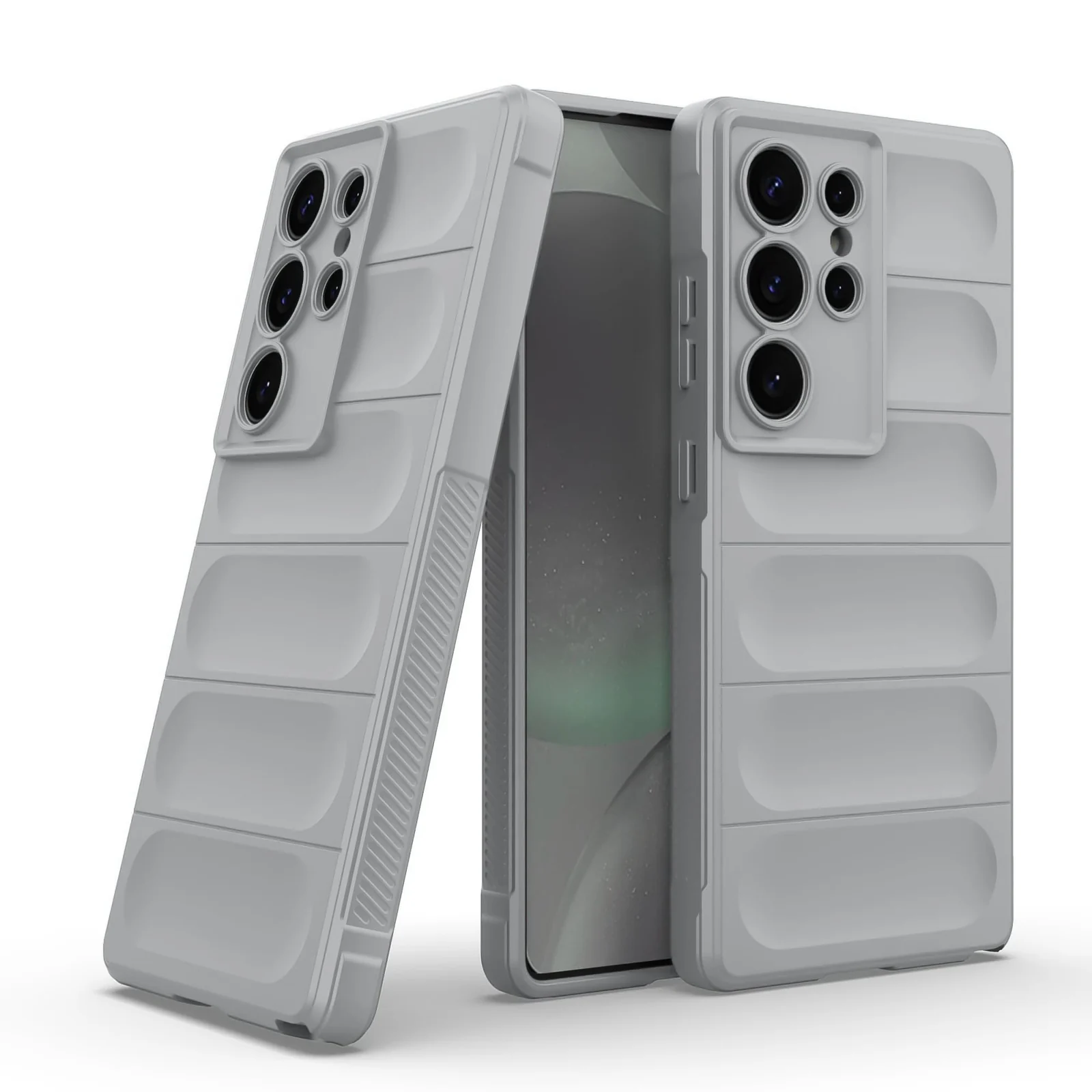 DL3 Mobilak Flexible Silicone and TPU Protective Case with Camera Protection for Samsung Galaxy S25 Ultra - Gray