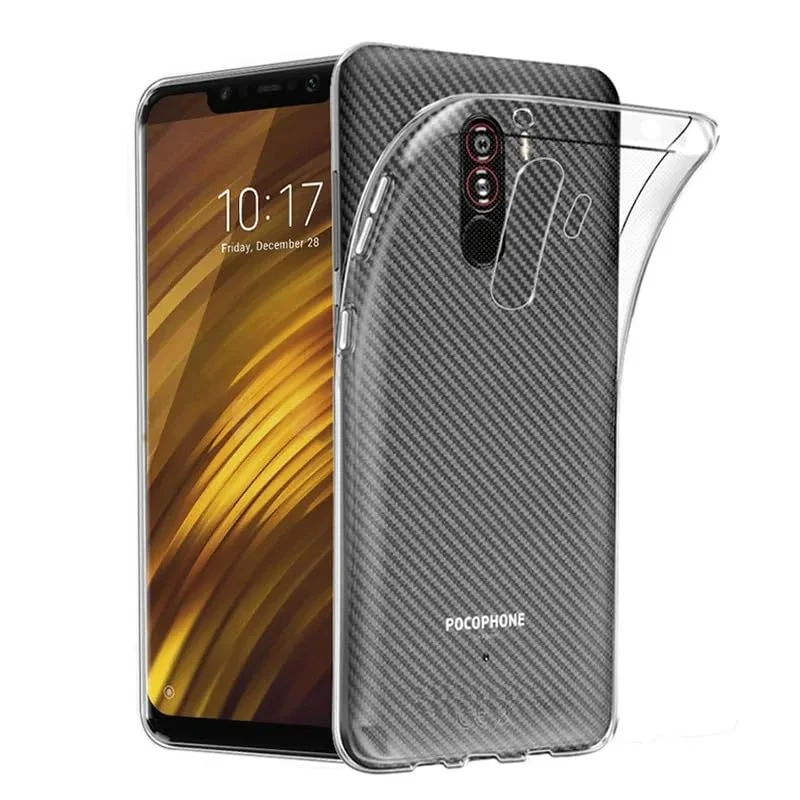 DL3 Mobilak Case Compatible with Xiaomi Poco F1 Case Crystal Soft TPU Gel Case Flexible Silicone Anti-Scratch Camera Protection TPU Cover - Clear