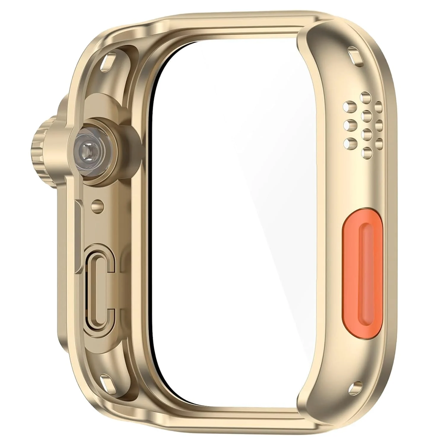 DL3 Mobilak for Huawei Watch Fit 4 2025 Case Screen Protector, [Looks Like iWatch Ultra Case] Built-in Tempered Glass Screen Unique Design Case Cover for Huawei Watch Fit4 - Gold